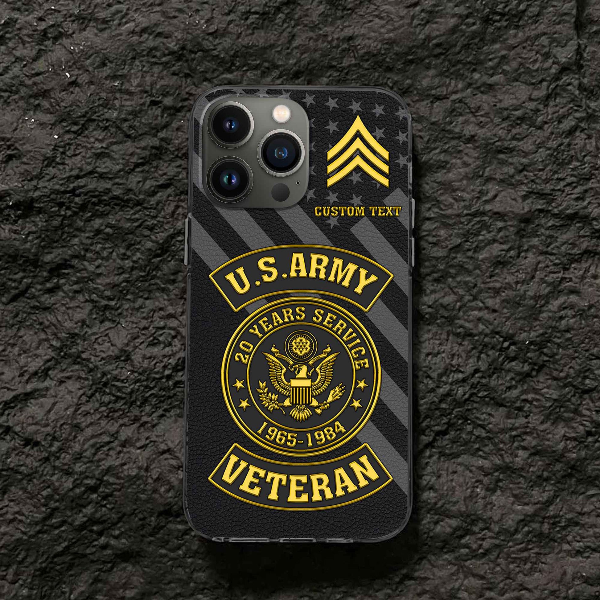 Premium US Army Phone Case VPVC505501, Custom Name, Rank, Year, Gifts For Army Veteran, Best Gifts On Father's Day, Armed Forces Day, Independence Day, Veterans Day.