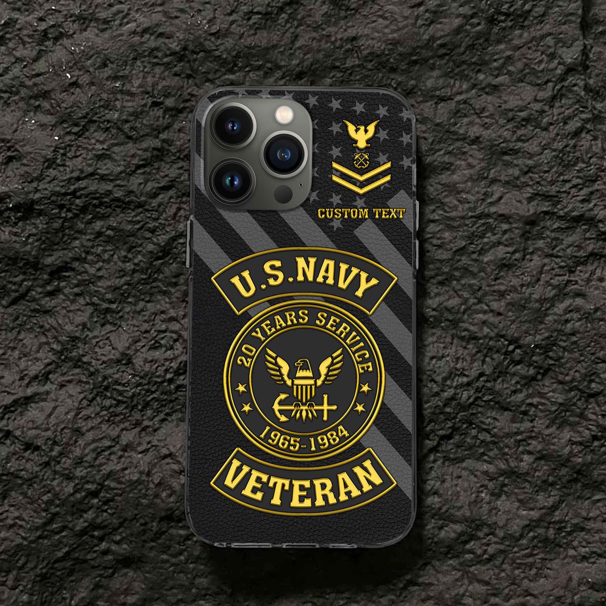 Premium US Navy Phone Case VPVC505502, Custom Name, Rank, Year, Gifts For Navy Veteran, Best Gifts On Father's Day, Armed Forces Day, Independence Day, Veterans Day.