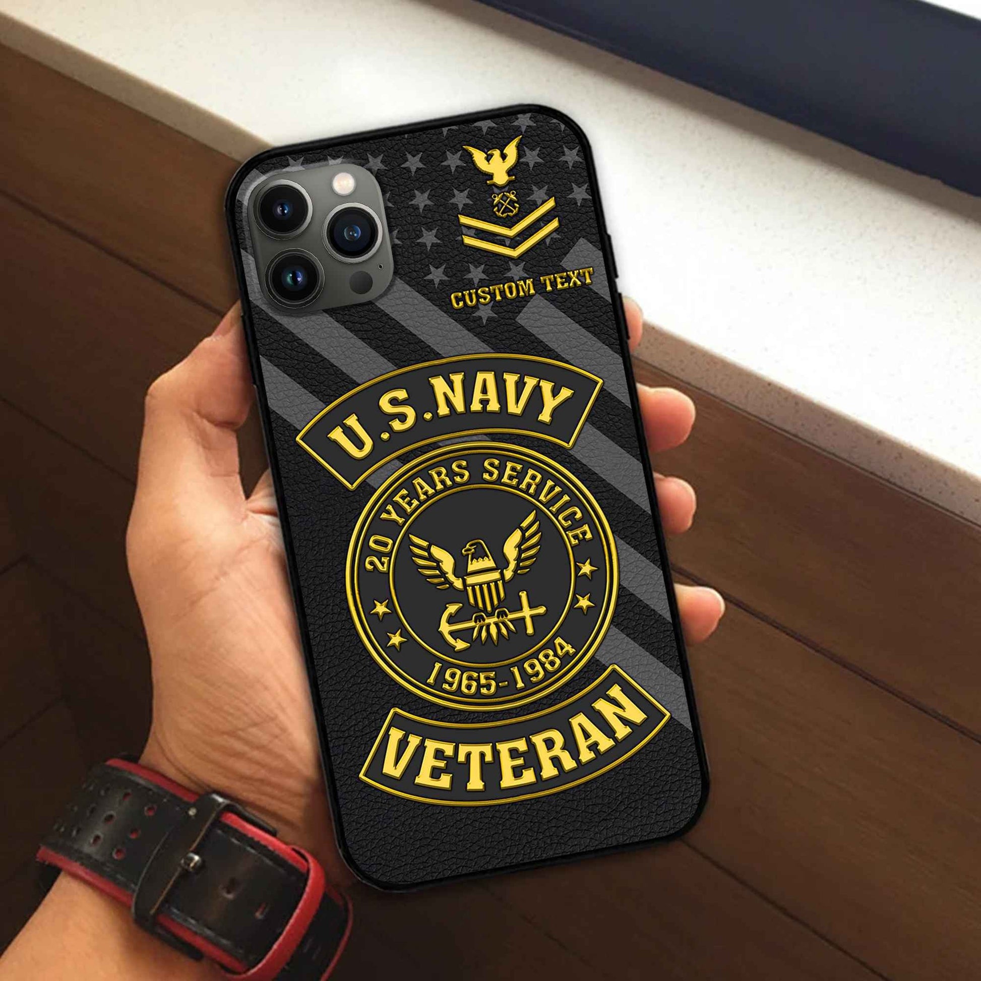 Premium US Navy Phone Case VPVC505502, Custom Name, Rank, Year, Gifts For Navy Veteran, Best Gifts On Father's Day, Armed Forces Day, Independence Day, Veterans Day.
