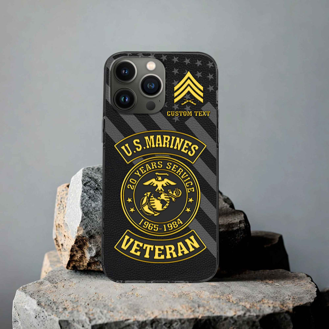 Premium USMC Phone Case VPVC505503, Custom Name, Rank, Year, Gifts For Marine Veteran, Best Gifts On Father's Day, Armed Forces Day, Independence Day, Veterans Day.