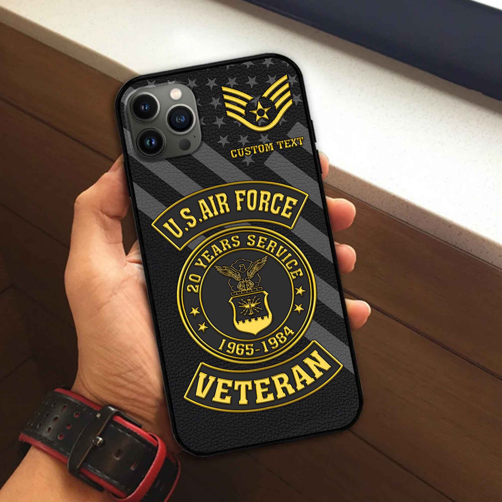 Premium USAF Phone Case VPVC505504, Custom Name, Rank, Year, Gifts For Air Force Veteran, Best Gifts On Father's Day, Armed Forces Day, Independence Day, Veterans Day.