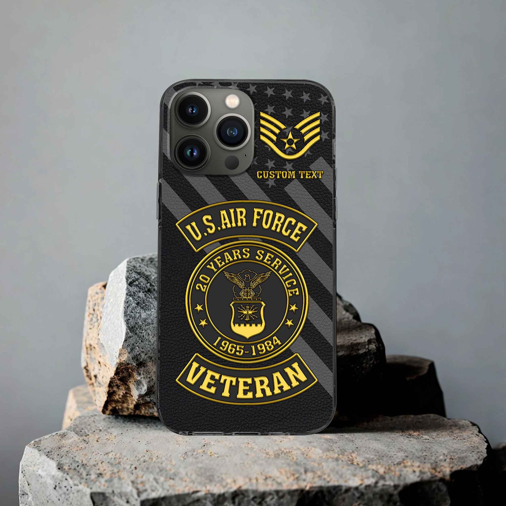 Premium USAF Phone Case VPVC505504, Custom Name, Rank, Year, Gifts For Air Force Veteran, Best Gifts On Father's Day, Armed Forces Day, Independence Day, Veterans Day.