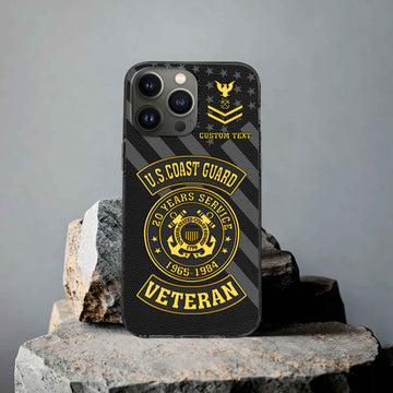 Premium USCG Phone Case VPVC505505, Custom Name, Rank, Year, Gifts For Coast Guard Veteran, Best Gifts On Father's Day, Armed Forces Day, Independence Day, Veterans Day.