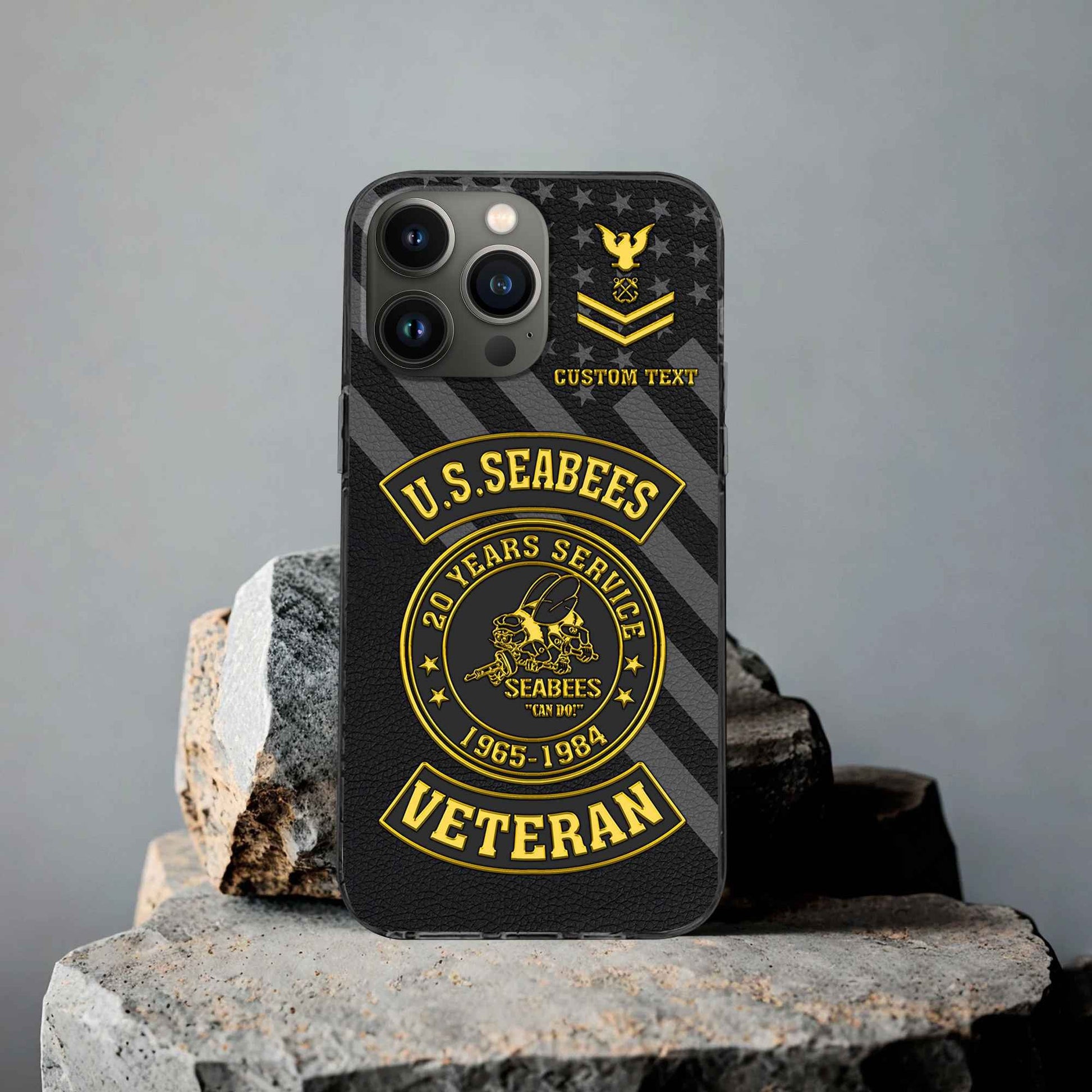 Premium US Seabees Phone Case VPVC505509, Custom Name, Rank, Year, Gifts For US Seabees, Best Gifts On Father's Day, Armed Forces Day, Independence Day, Veterans Day.