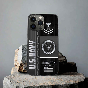 Unique Custom Name, Rank, Year US Navy Phone Case VPVC505702, Gifts For Navy Veteran, Gifts For Dad, For Husband, Best Gifts On Father's Day, Independence Day, Veterans Day.