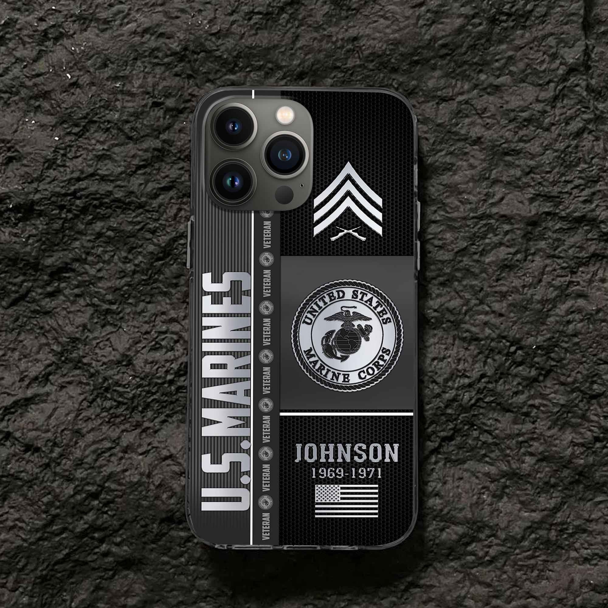 Unique Custom Name, Rank, Year USMC Phone Case VPVC505703, Gifts For Marine Veteran, Gifts For Dad, For Husband, Best Gifts On Father's Day, Independence Day, Veterans Day.