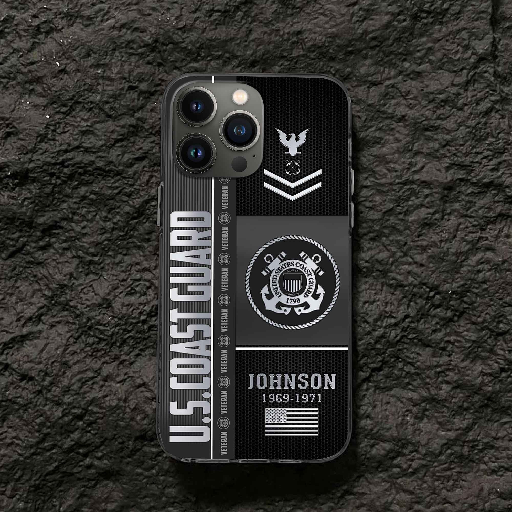 Unique Custom Name, Rank, Year USCG Phone Case VPVC505705, Gifts For Coast Guard Veteran, Gifts For Dad, For Husband, Best Gifts On Father's Day, Independence Day, Veterans Day.