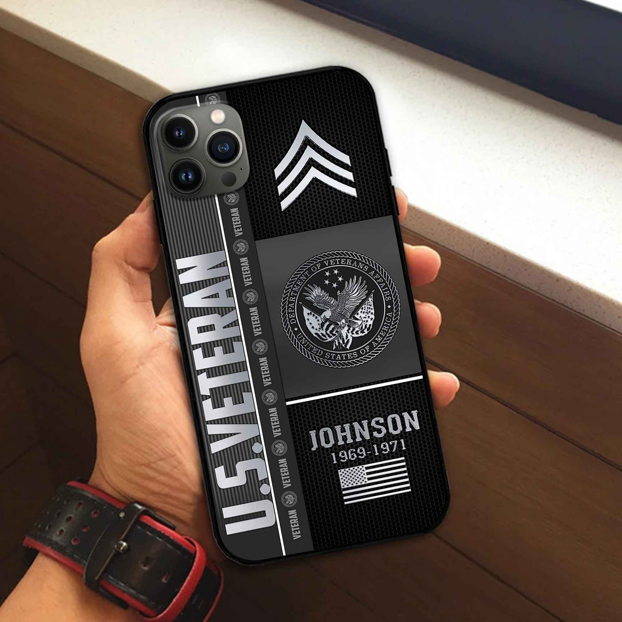 Unique Custom Name, Rank, Year, US Veteran Phone Case VPVC505707, Gifts For US Veteran, Gifts For Dad, For Husband, Best Gifts On Father's Day, Independence Day, Veterans Day.