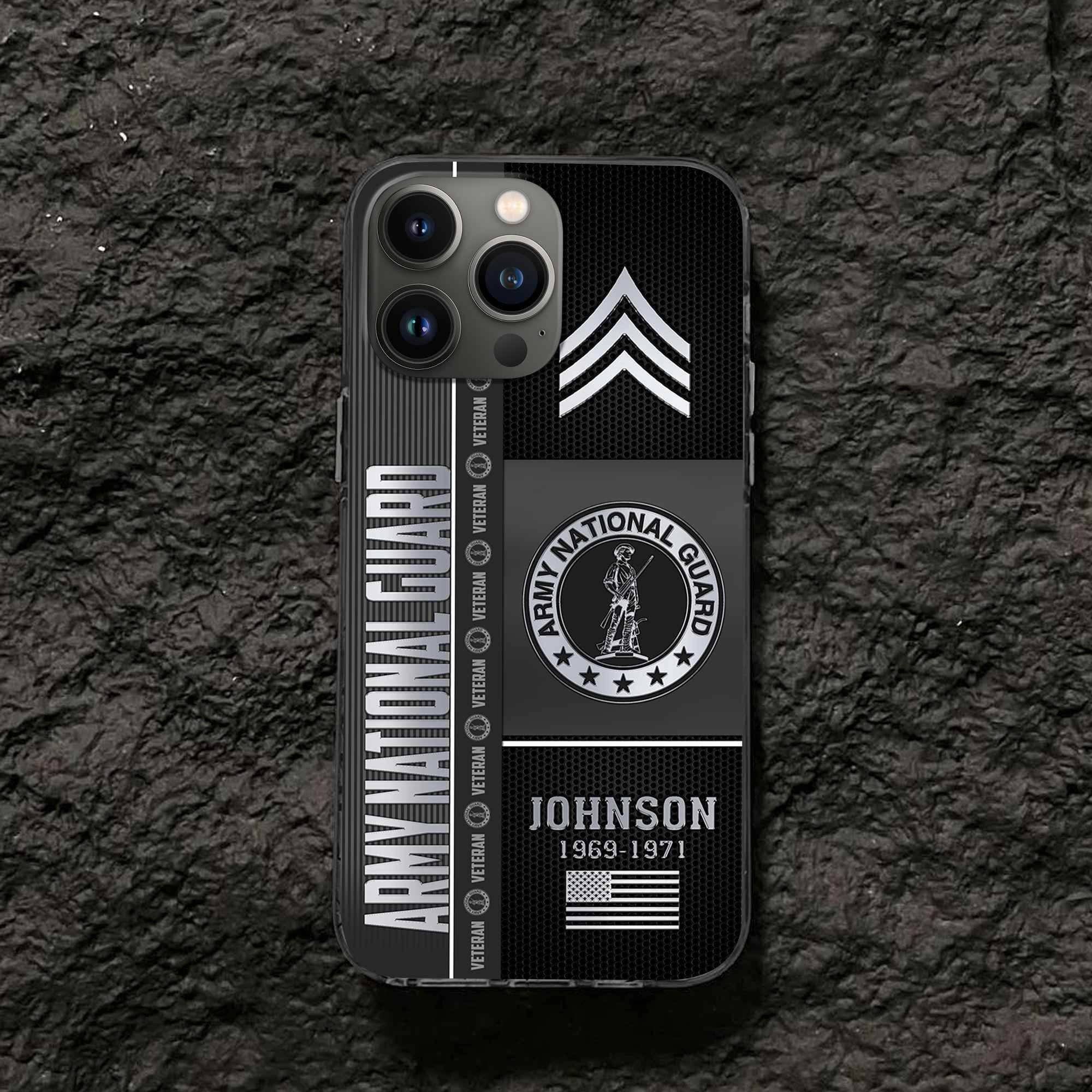 Unique Custom Name, Rank, Year, US Army National Guard Phone Case VPVC505708, Gifts For Army National Guard Veteran, Gifts For Dad, For Husband, Best Gifts On Father's Day, Independence Day, Veterans Day.