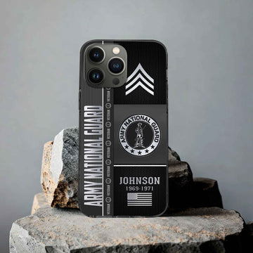 Unique Custom Name, Rank, Year, US Army National Guard Phone Case VPVC505708, Gifts For Army National Guard Veteran, Gifts For Dad, For Husband, Best Gifts On Father's Day, Independence Day, Veterans Day.