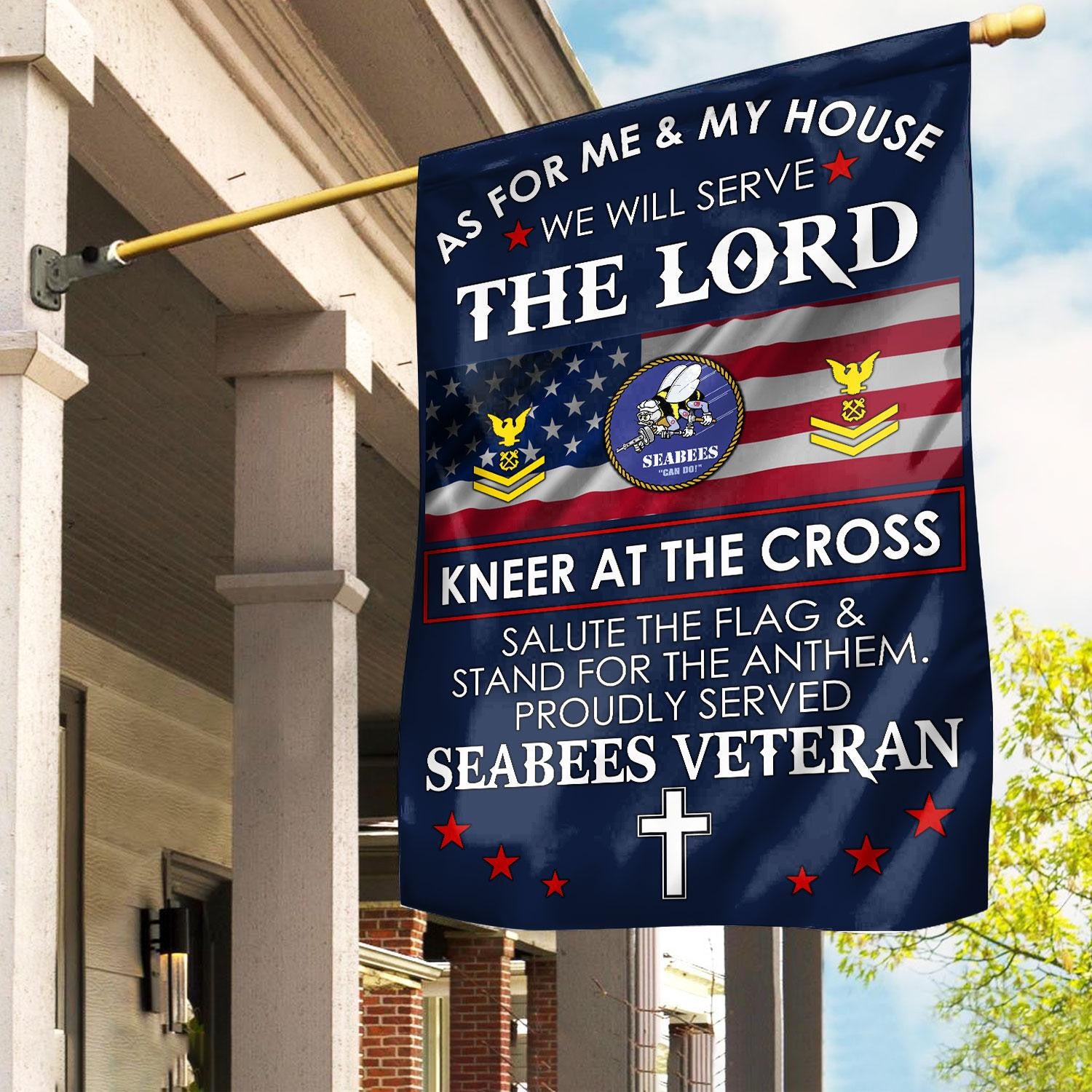 Premium Custom US Seabees Veteran Flag VPVC110009, Gifts For Seabees Veteran, American Flag, Patriotic Flag, Garden Flag, House Flag, Best Gifts On Father's Day, Independence Day, Veterans Day.