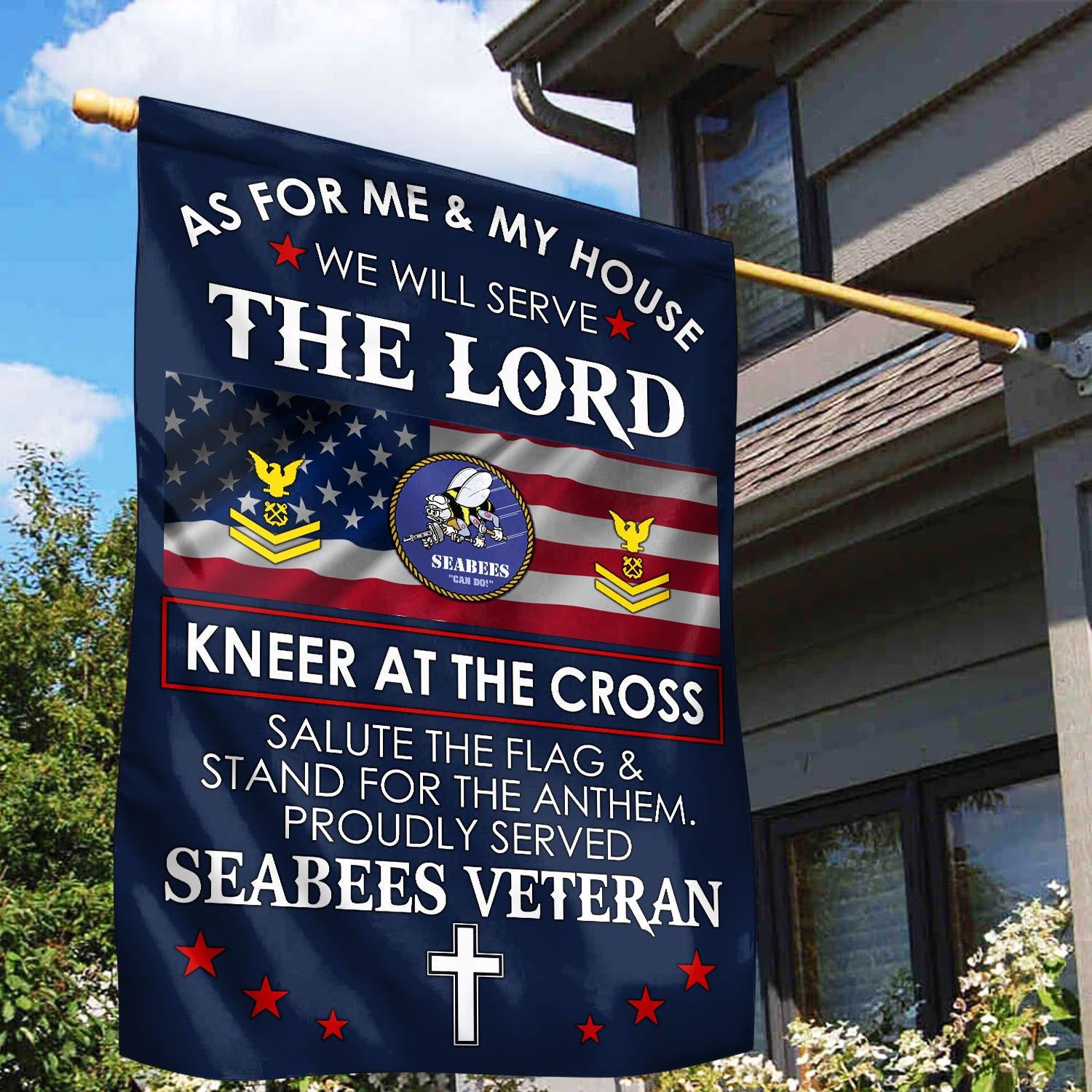 Premium Custom US Seabees Veteran Flag VPVC110009, Gifts For Seabees Veteran, American Flag, Patriotic Flag, Garden Flag, House Flag, Best Gifts On Father's Day, Independence Day, Veterans Day.
