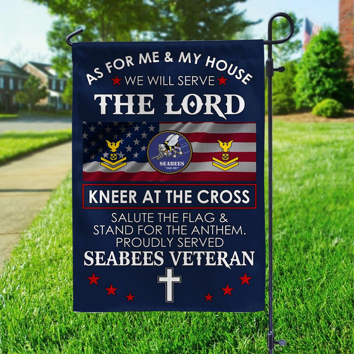 Premium Custom US Seabees Veteran Flag VPVC110009, Gifts For Seabees Veteran, American Flag, Patriotic Flag, Garden Flag, House Flag, Best Gifts On Father's Day, Independence Day, Veterans Day.
