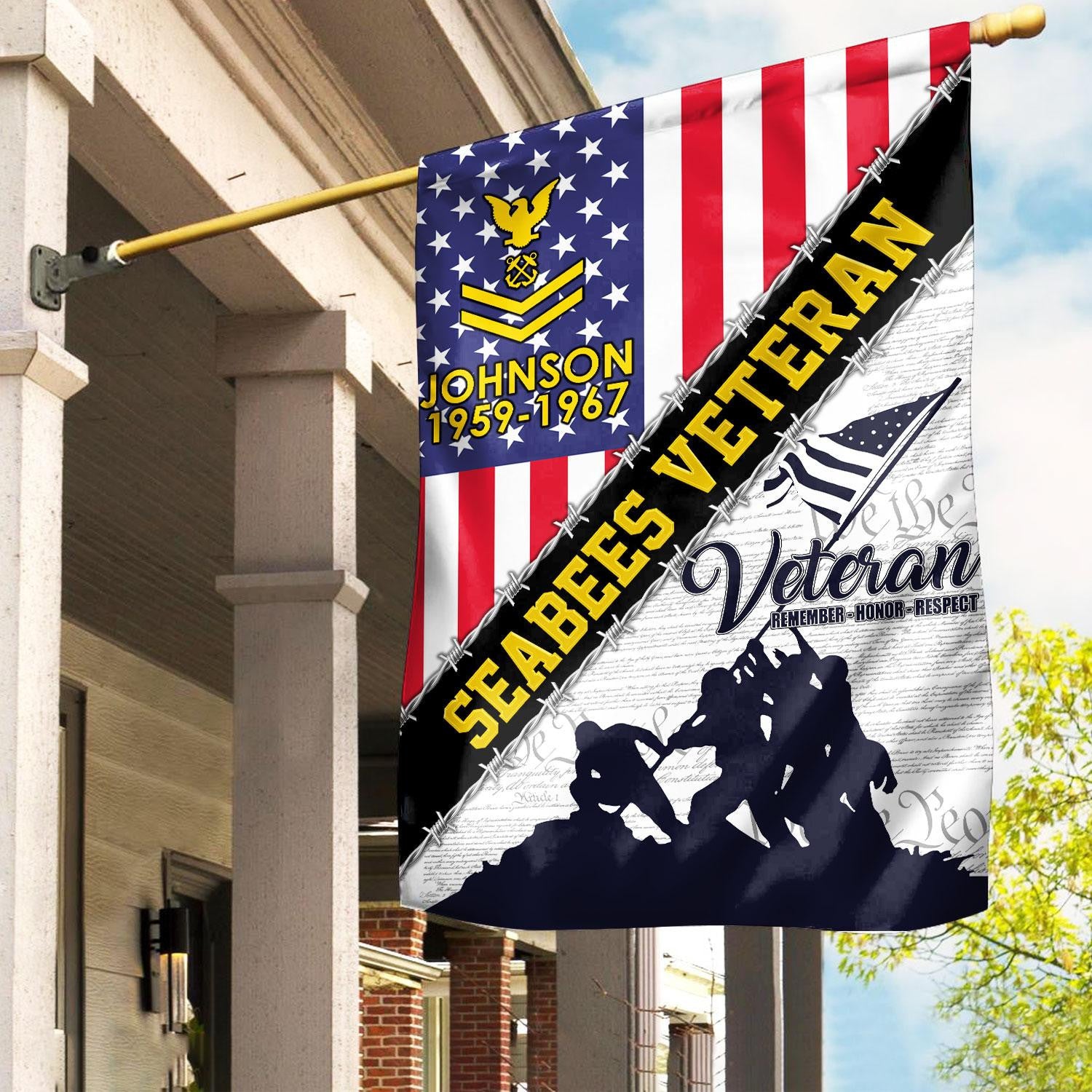 Premium Custom US Seabees Veteran Flag VPVC110109, Gifts For Seabees Veteran, American Flag, Patriotic Flag, Garden Flag, House Flag, Best Gifts On Father's Day, Independence Day, Veterans Day.