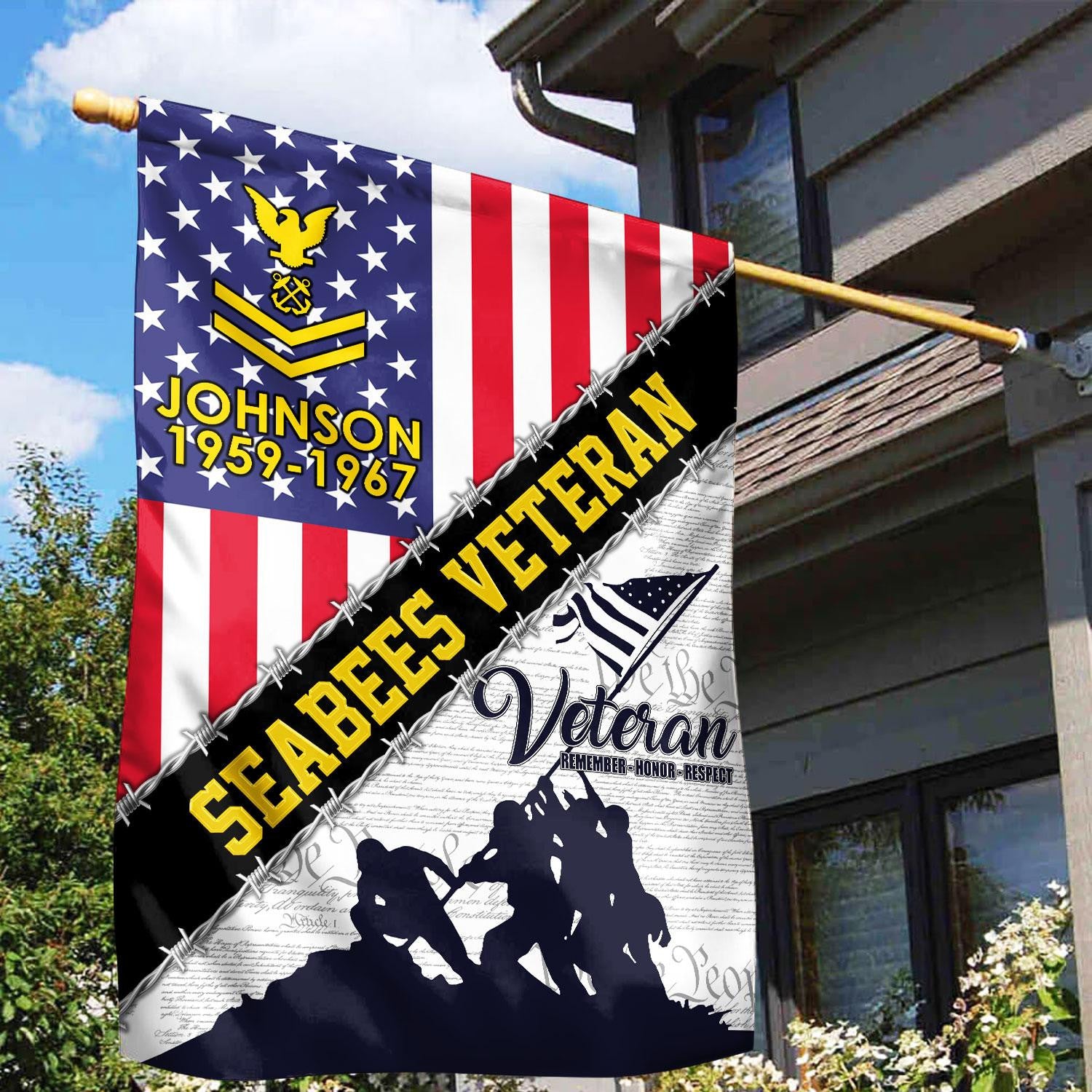 Premium Custom US Seabees Veteran Flag VPVC110109, Gifts For Seabees Veteran, American Flag, Patriotic Flag, Garden Flag, House Flag, Best Gifts On Father's Day, Independence Day, Veterans Day.