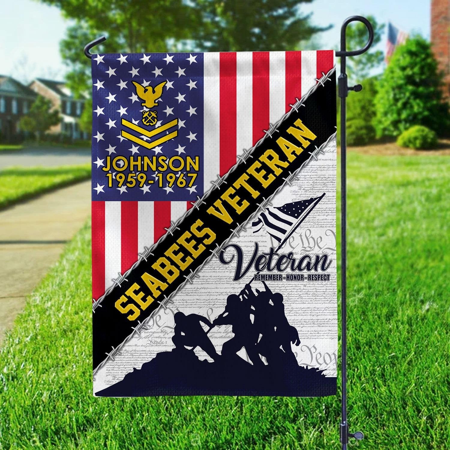 Premium Custom US Seabees Veteran Flag VPVC110109, Gifts For Seabees Veteran, American Flag, Patriotic Flag, Garden Flag, House Flag, Best Gifts On Father's Day, Independence Day, Veterans Day.