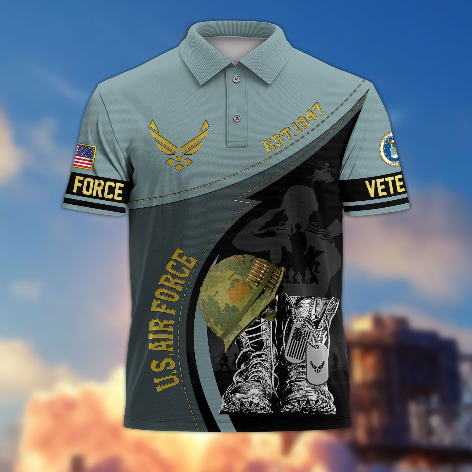 Premium US Veterans Polo Shirt BPHN190312, Gifts For US Veterans, Best Gifts On Father's Day, Armed Forces Day, Independence Day, Veterans Day.