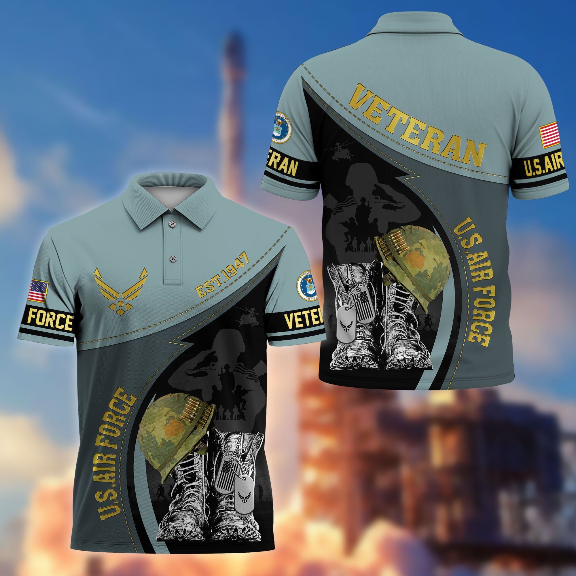 Premium US Veterans Polo Shirt BPHN190312, Gifts For US Veterans, Best Gifts On Father's Day, Armed Forces Day, Independence Day, Veterans Day.