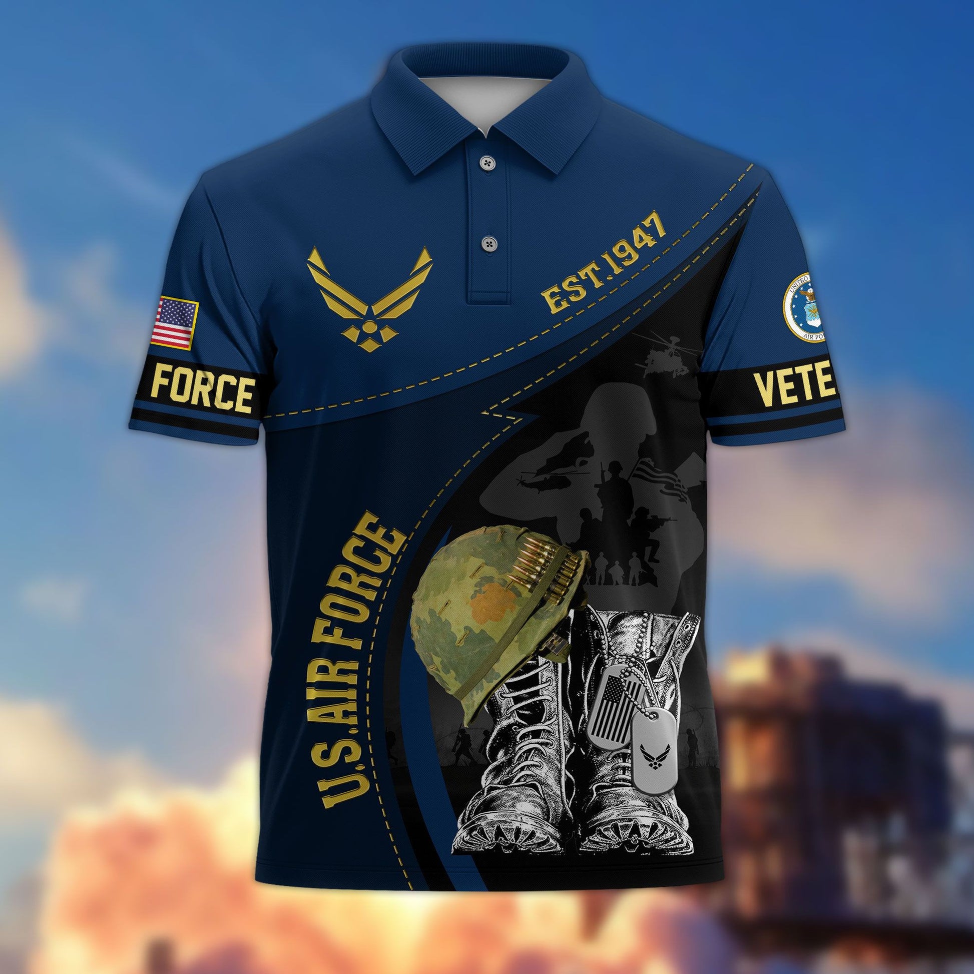 Premium US Veterans Polo Shirt BPHN190312, Gifts For US Veterans, Best Gifts On Father's Day, Armed Forces Day, Independence Day, Veterans Day.