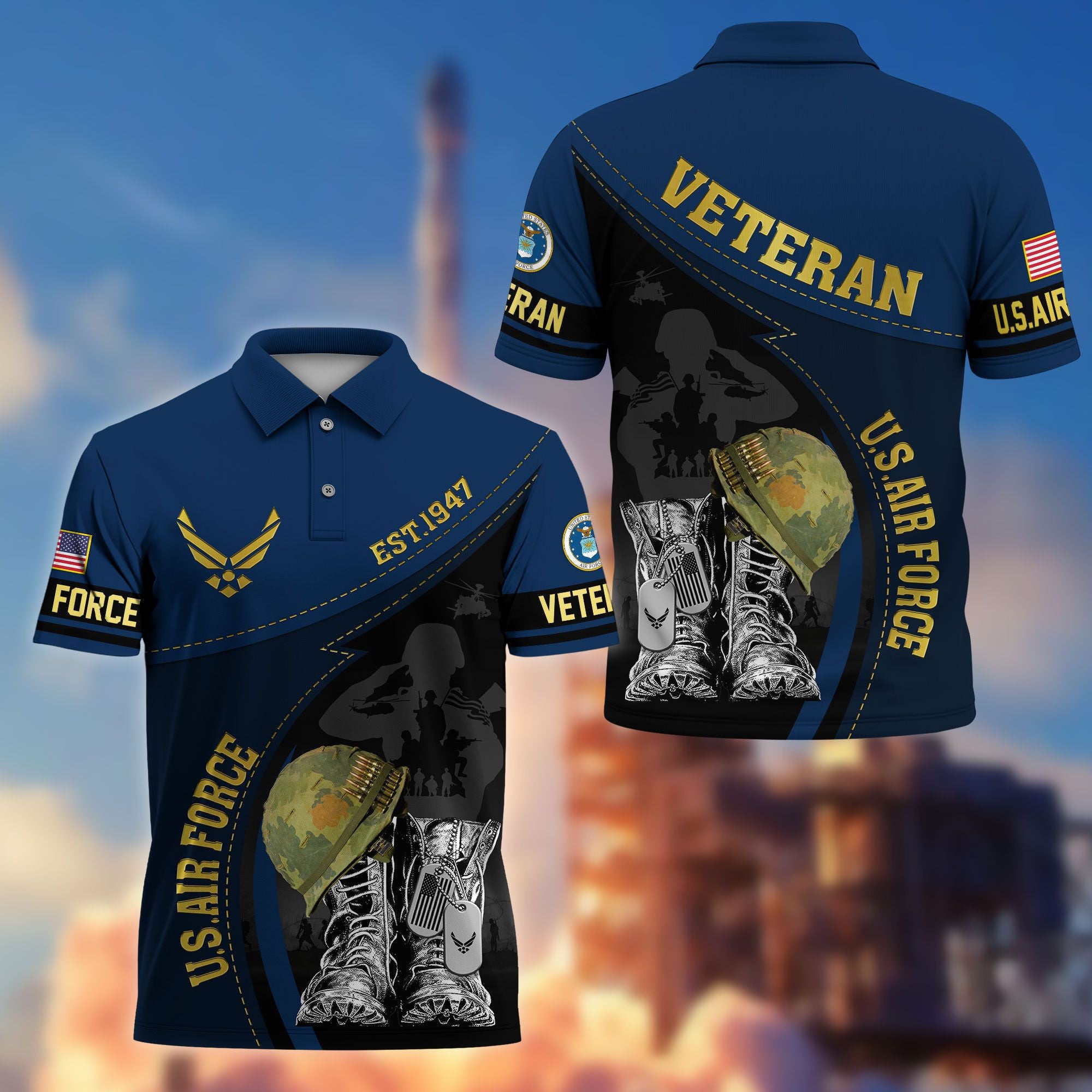Premium US Veterans Polo Shirt BPHN190312, Gifts For US Veterans, Best Gifts On Father's Day, Armed Forces Day, Independence Day, Veterans Day.