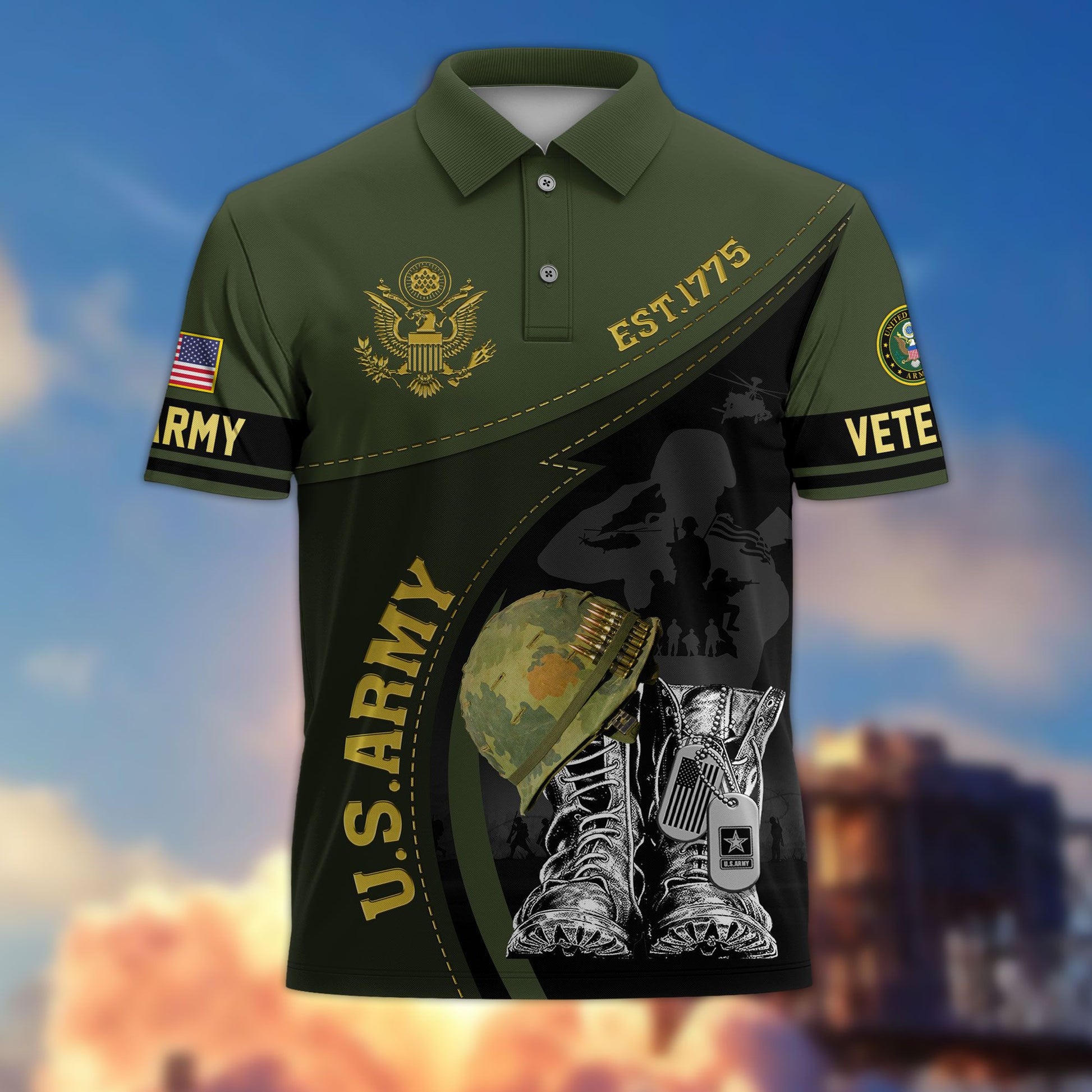 Premium US Veterans Polo Shirt BPHN190312, Gifts For US Veterans, Best Gifts On Father's Day, Armed Forces Day, Independence Day, Veterans Day.