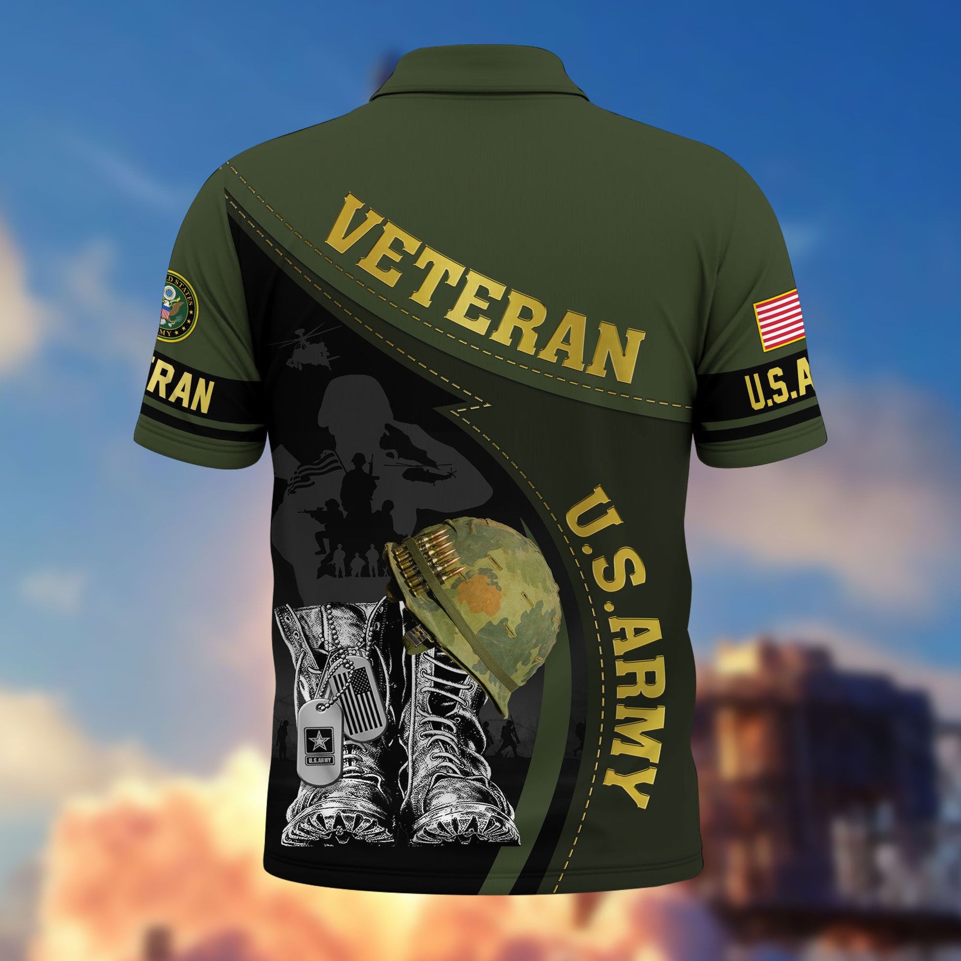 Premium US Veterans Polo Shirt BPHN190312, Gifts For US Veterans, Best Gifts On Father's Day, Armed Forces Day, Independence Day, Veterans Day.