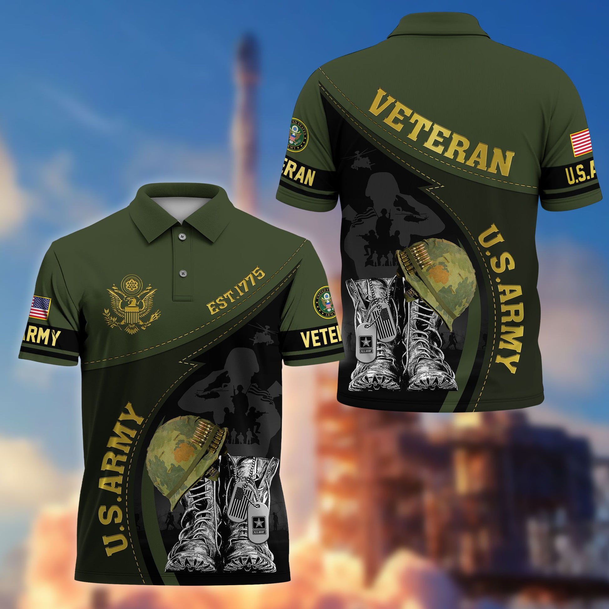 Premium US Veterans Polo Shirt BPHN190312, Gifts For US Veterans, Best Gifts On Father's Day, Armed Forces Day, Independence Day, Veterans Day.