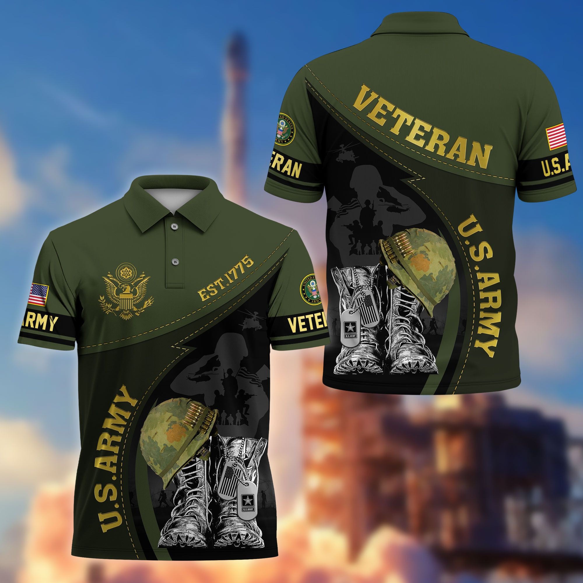Premium US Veterans Polo Shirt BPHN190312, Gifts For US Veterans, Best Gifts On Father's Day, Armed Forces Day, Independence Day, Veterans Day.