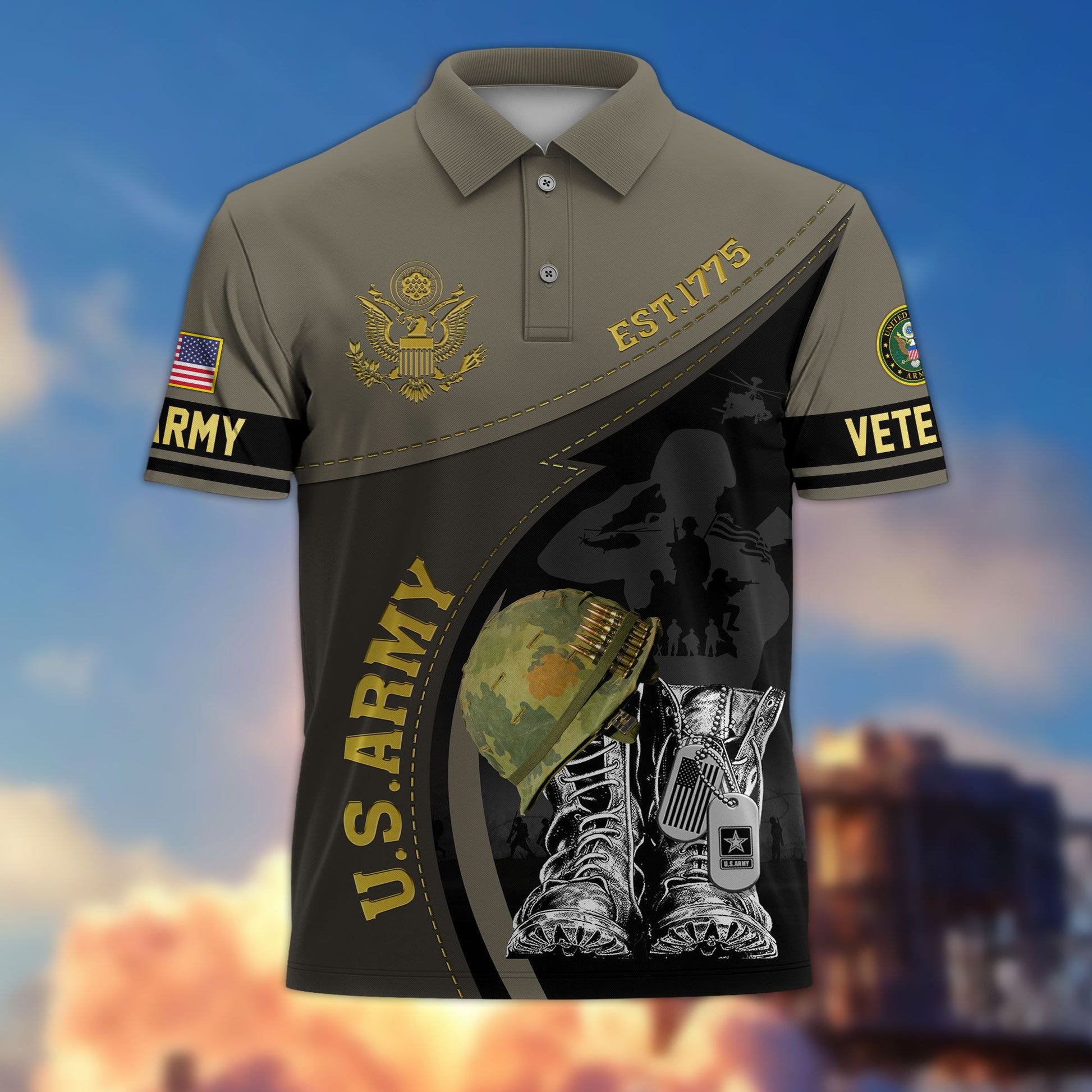 Premium US Veterans Polo Shirt BPHN190312, Gifts For US Veterans, Best Gifts On Father's Day, Armed Forces Day, Independence Day, Veterans Day.