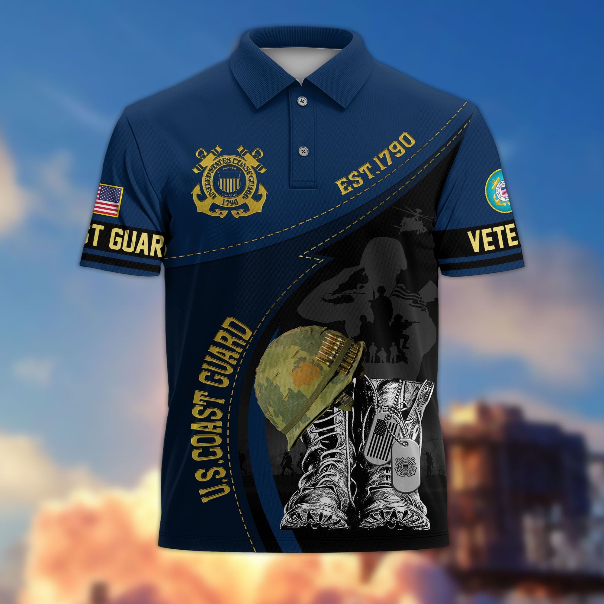 Premium US Veterans Polo Shirt BPHN190312, Gifts For US Veterans, Best Gifts On Father's Day, Armed Forces Day, Independence Day, Veterans Day.