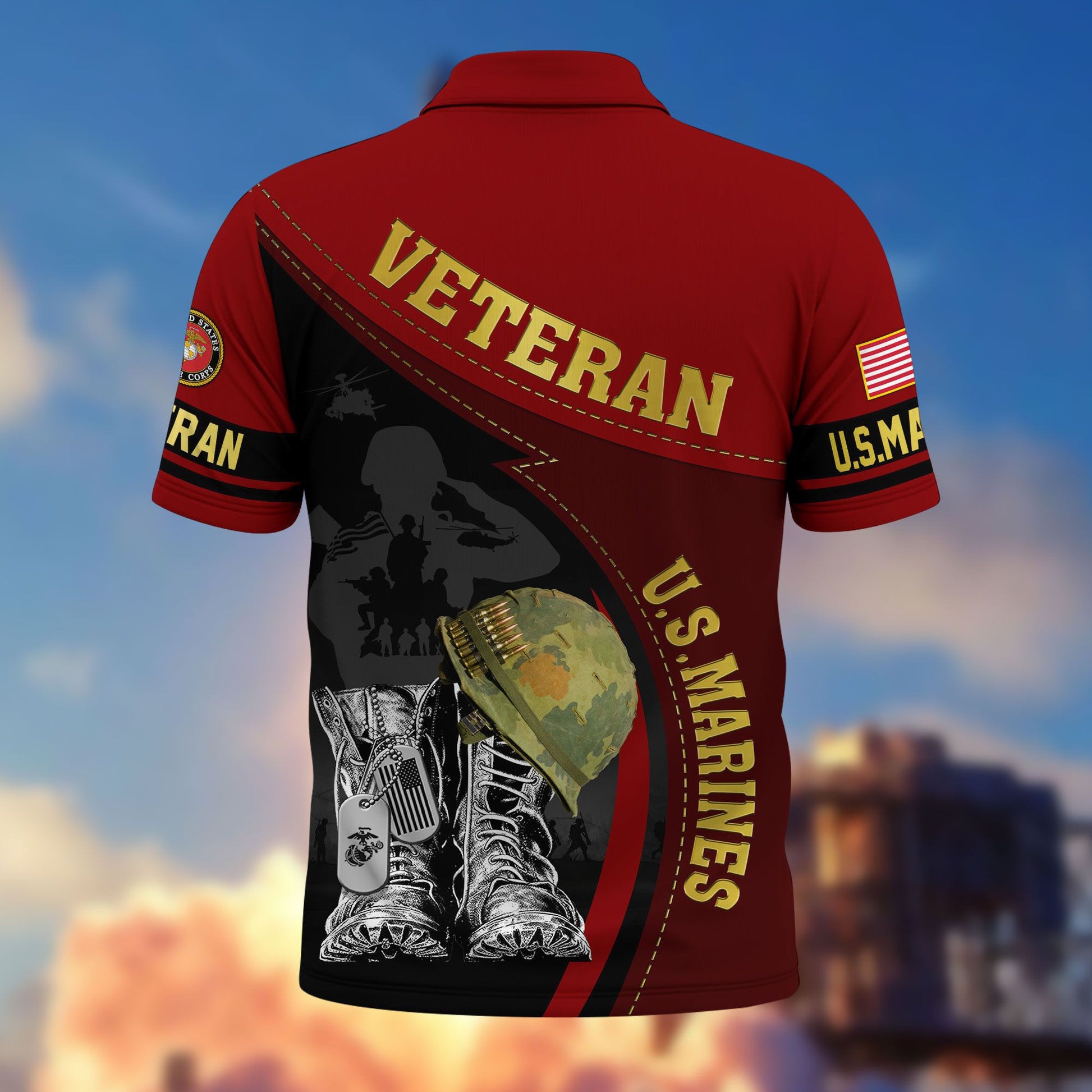 Premium US Veterans Polo Shirt BPHN190312, Gifts For US Veterans, Best Gifts On Father's Day, Armed Forces Day, Independence Day, Veterans Day.
