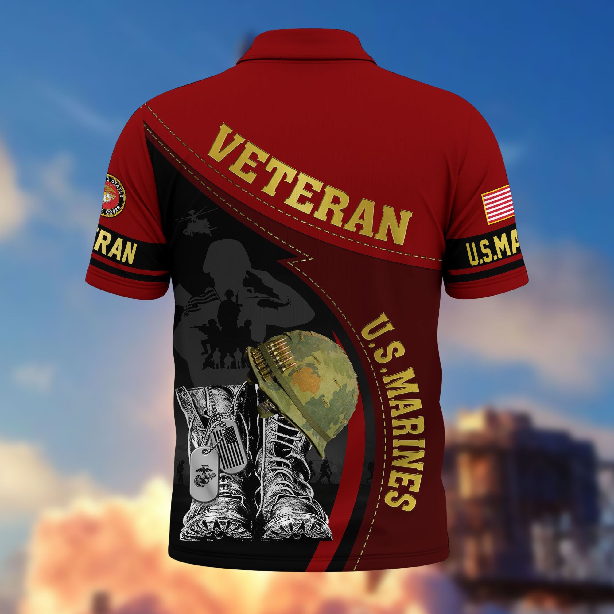 Premium US Veterans Polo Shirt BPHN190312, Gifts For US Veterans, Best Gifts On Father's Day, Armed Forces Day, Independence Day, Veterans Day.