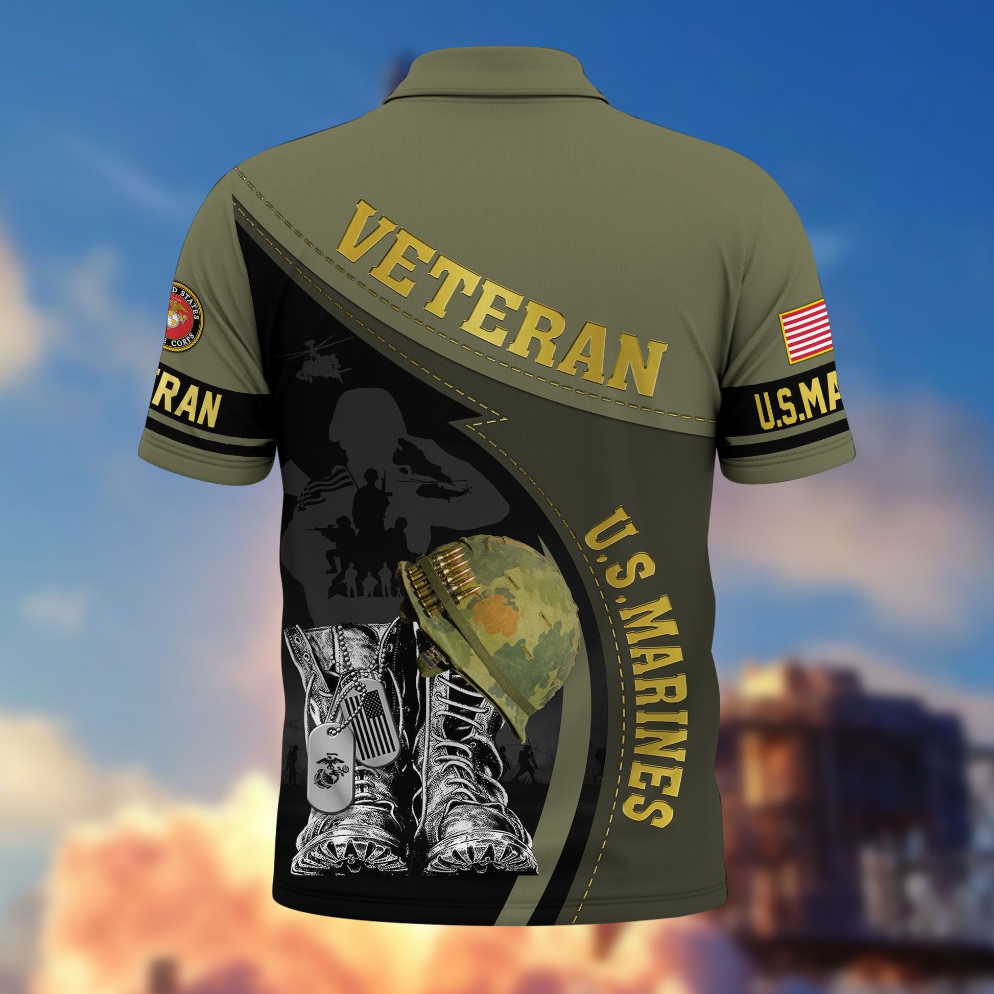 Premium US Veterans Polo Shirt BPHN190312, Gifts For US Veterans, Best Gifts On Father's Day, Armed Forces Day, Independence Day, Veterans Day.