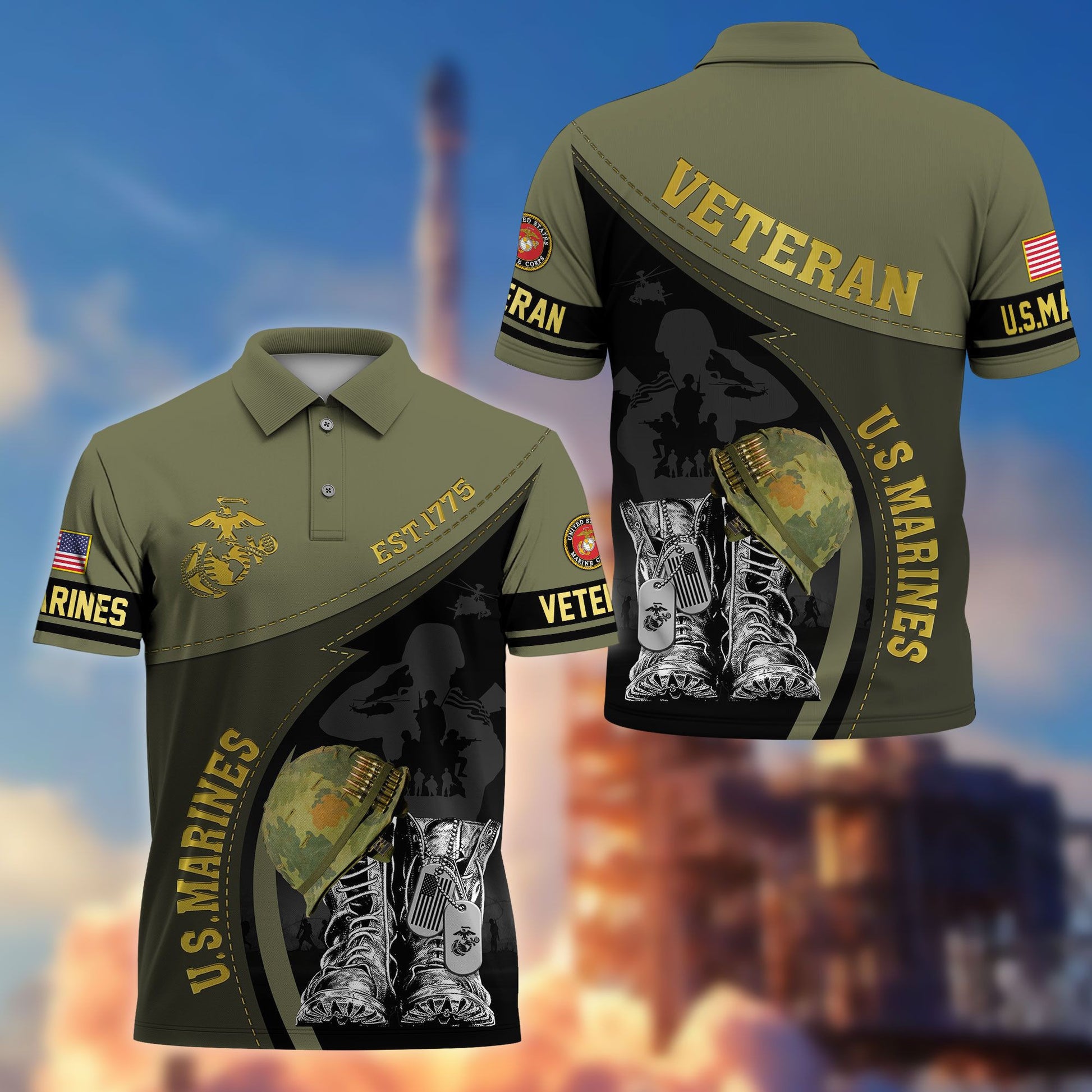 Premium US Veterans Polo Shirt BPHN190312, Gifts For US Veterans, Best Gifts On Father's Day, Armed Forces Day, Independence Day, Veterans Day.