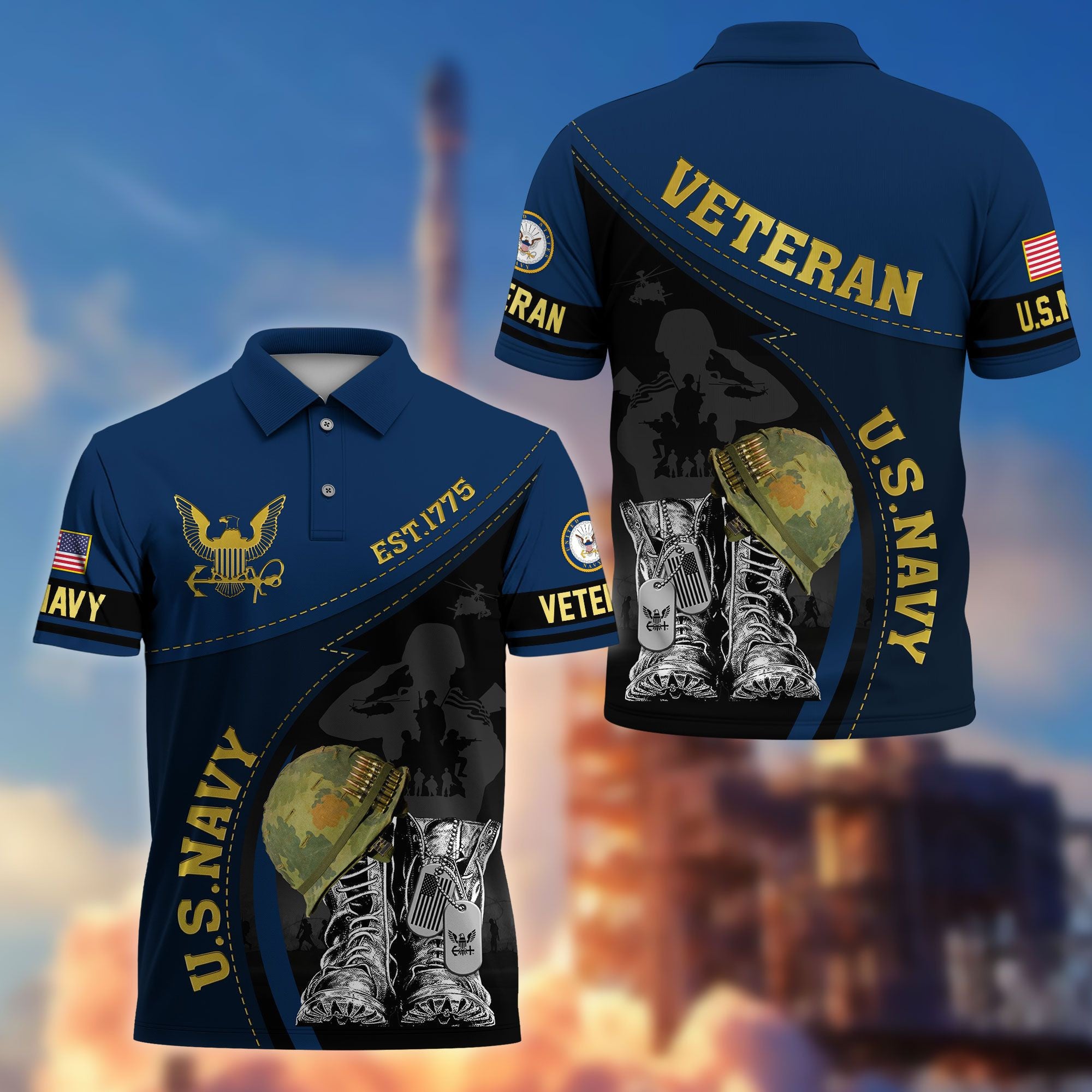 Premium US Veterans Polo Shirt BPHN190312, Gifts For US Veterans, Best Gifts On Father's Day, Armed Forces Day, Independence Day, Veterans Day.