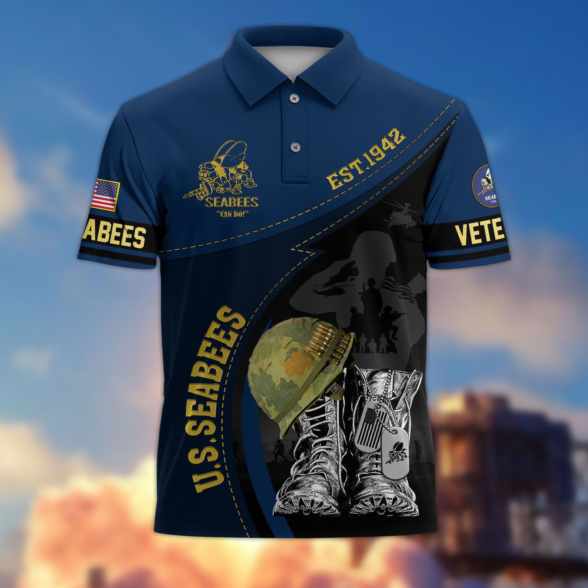 Premium US Veterans Polo Shirt BPHN190312, Gifts For US Veterans, Best Gifts On Father's Day, Armed Forces Day, Independence Day, Veterans Day.