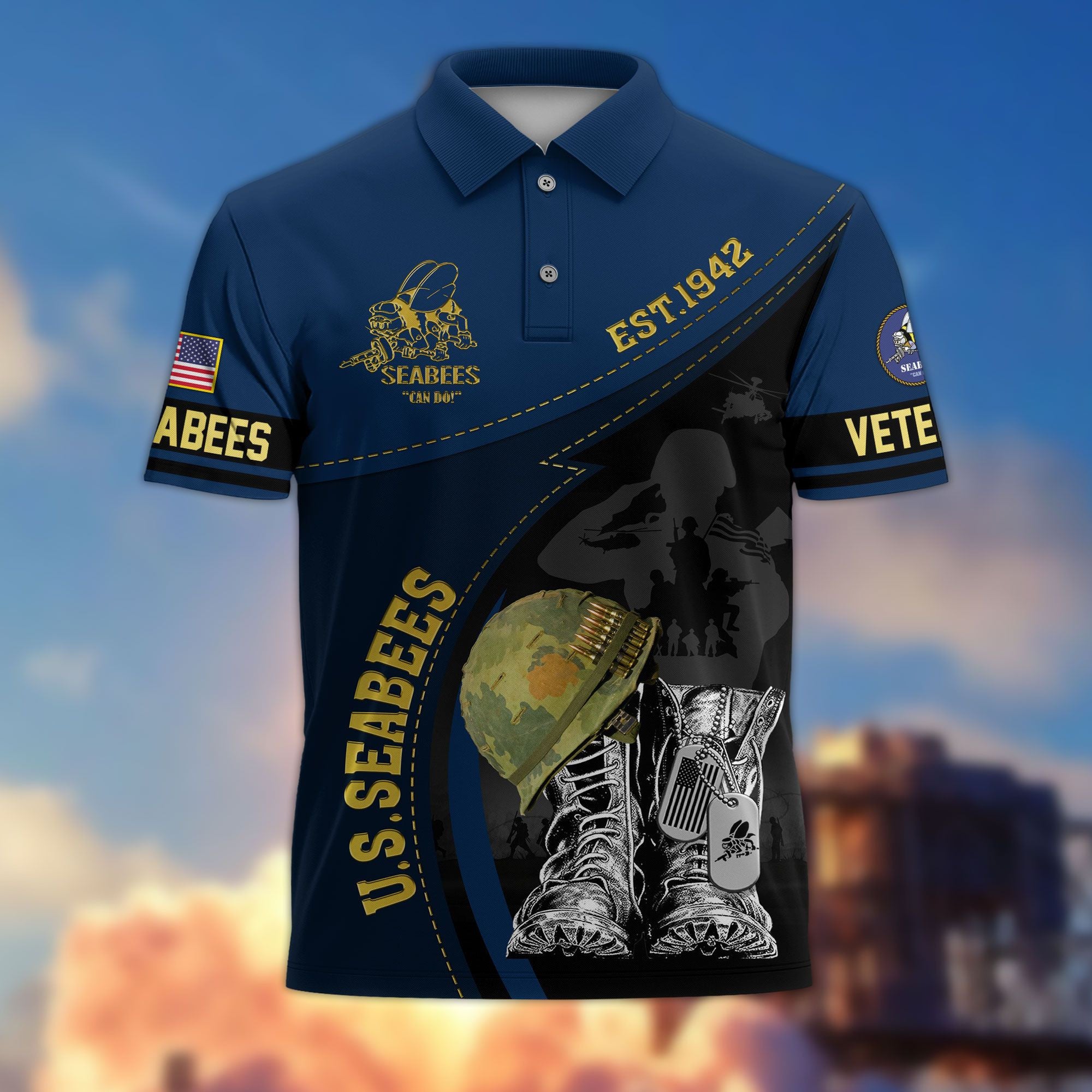 Premium US Veterans Polo Shirt BPHN190312, Gifts For US Veterans, Best Gifts On Father's Day, Armed Forces Day, Independence Day, Veterans Day.