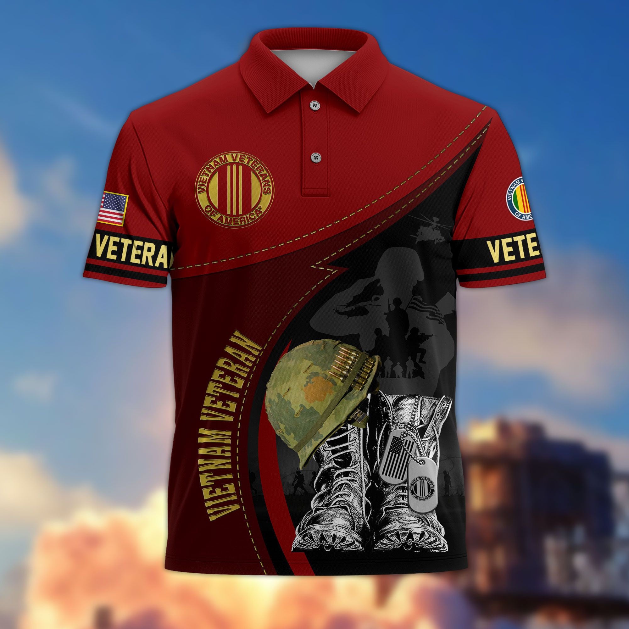 Premium US Veterans Polo Shirt BPHN190312, Gifts For US Veterans, Best Gifts On Father's Day, Armed Forces Day, Independence Day, Veterans Day.
