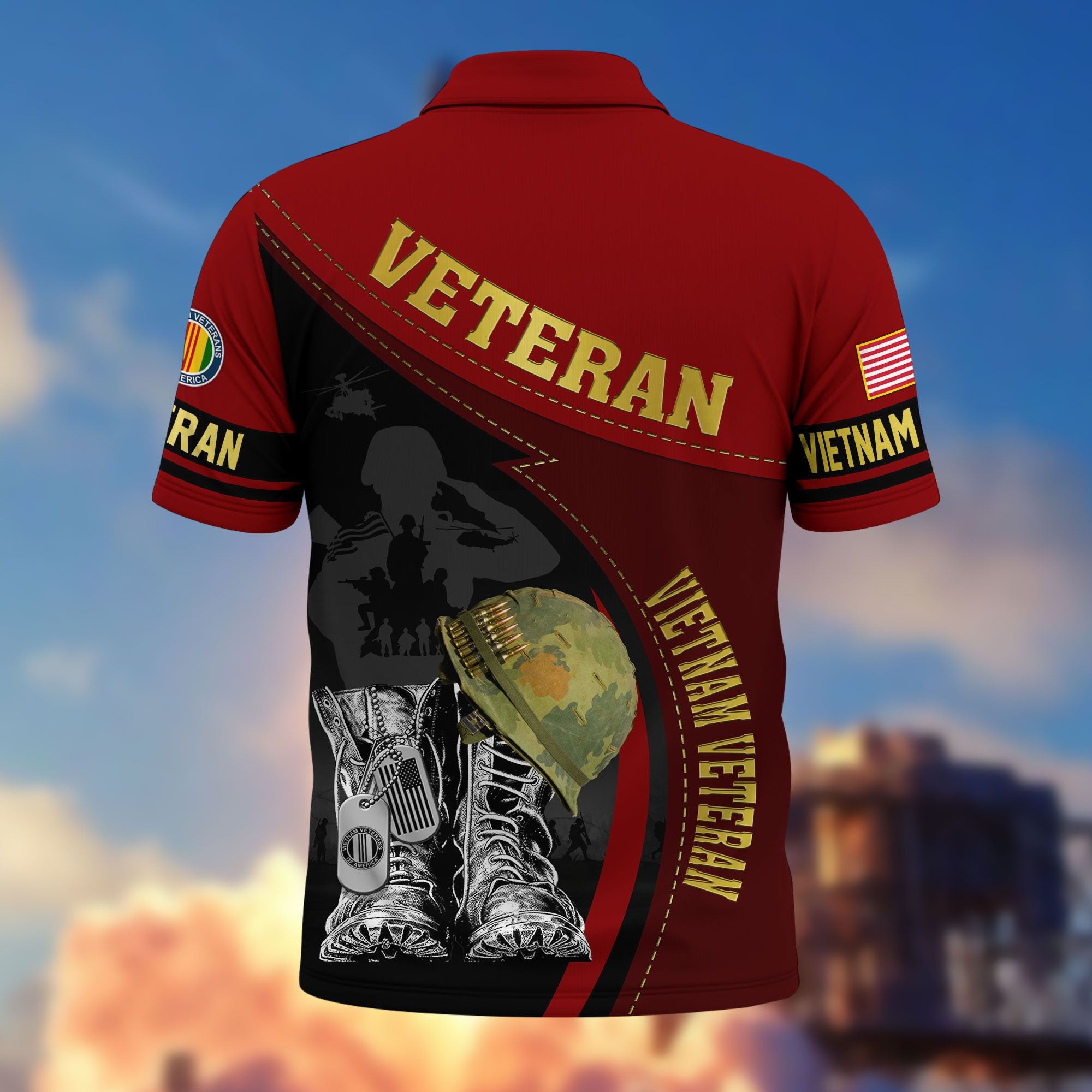 Premium US Veterans Polo Shirt BPHN190312, Gifts For US Veterans, Best Gifts On Father's Day, Armed Forces Day, Independence Day, Veterans Day.