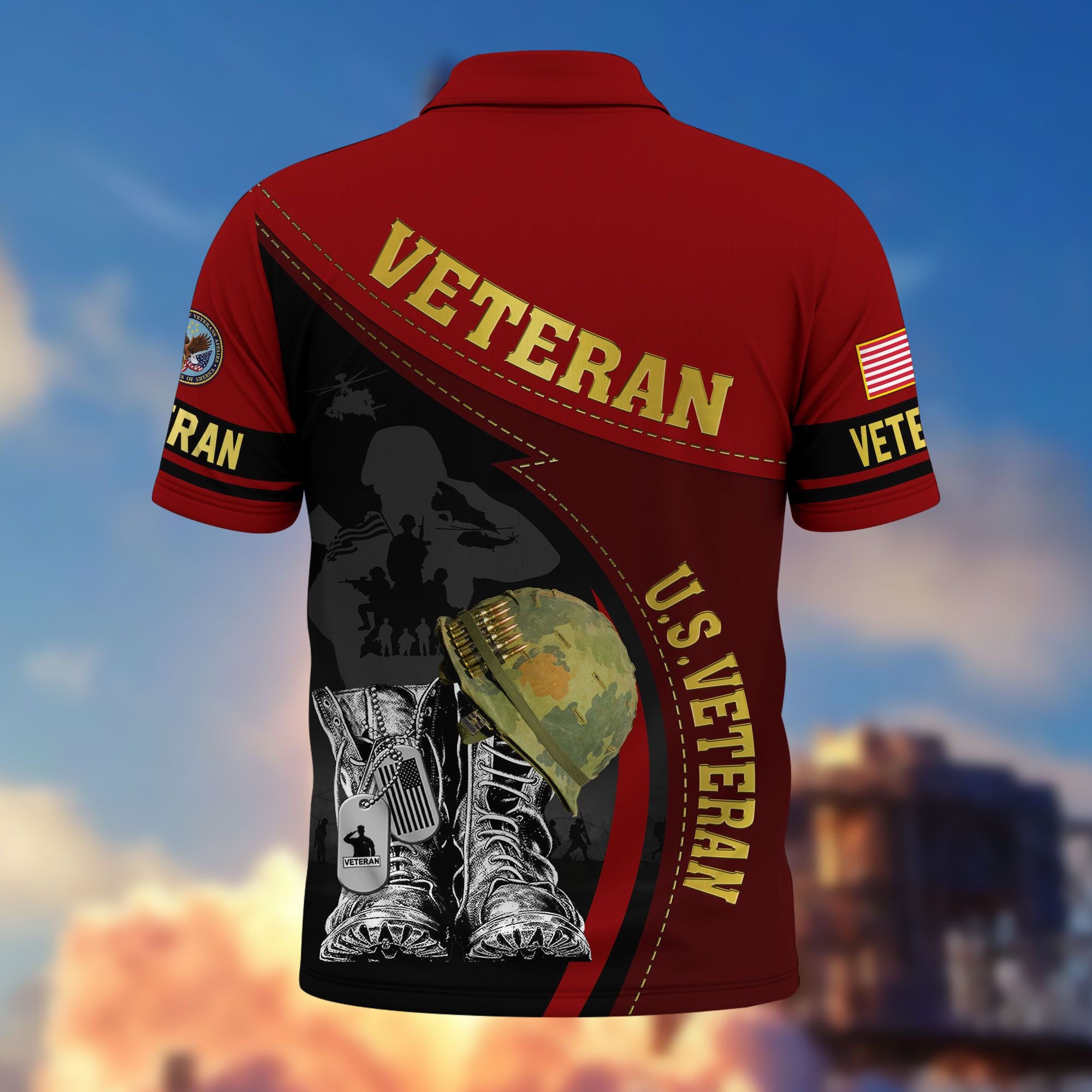 Premium US Veterans Polo Shirt BPHN190312, Gifts For US Veterans, Best Gifts On Father's Day, Armed Forces Day, Independence Day, Veterans Day.