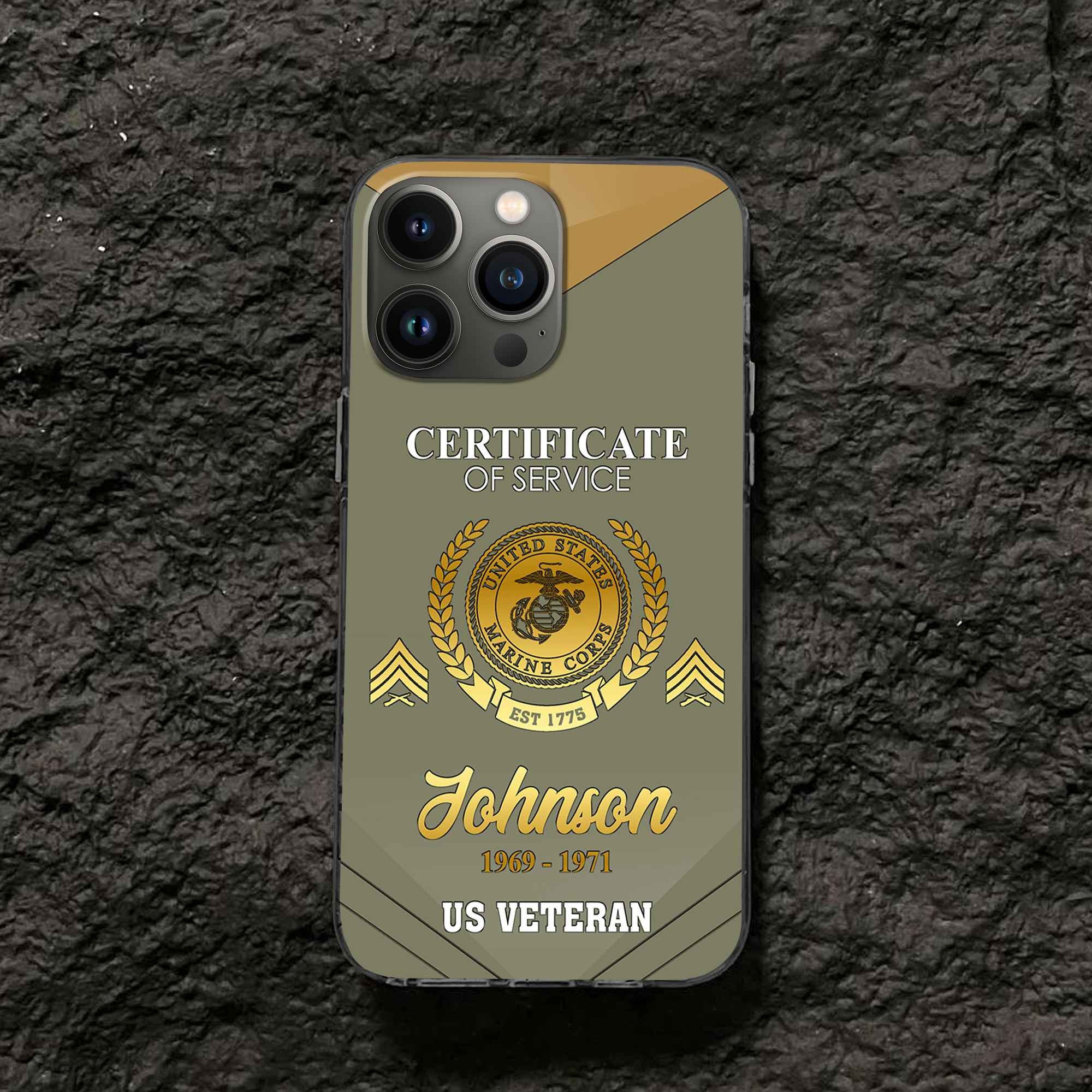 Premium Custom USMC Phone Case VPVC505811, Gifts For Marine Veteran, Best Gifts On Father's Day, Armed Forces Day, Independence Day, Veterans Day.