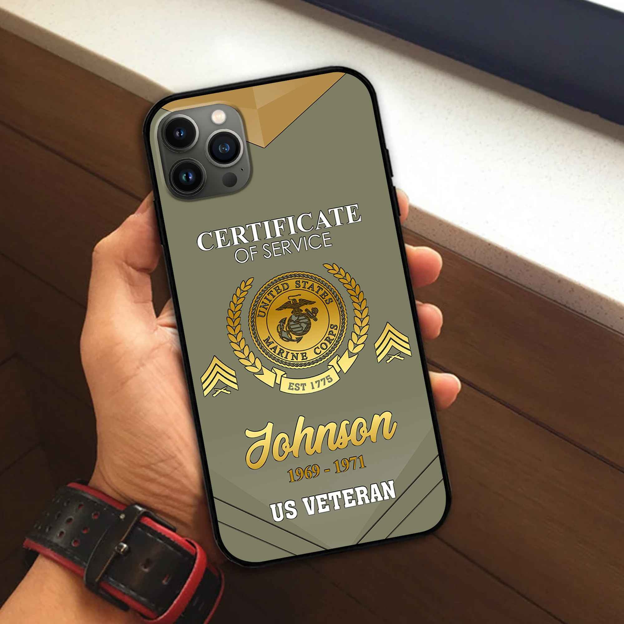Premium Custom USMC Phone Case VPVC505811, Gifts For Marine Veteran, Best Gifts On Father's Day, Armed Forces Day, Independence Day, Veterans Day.