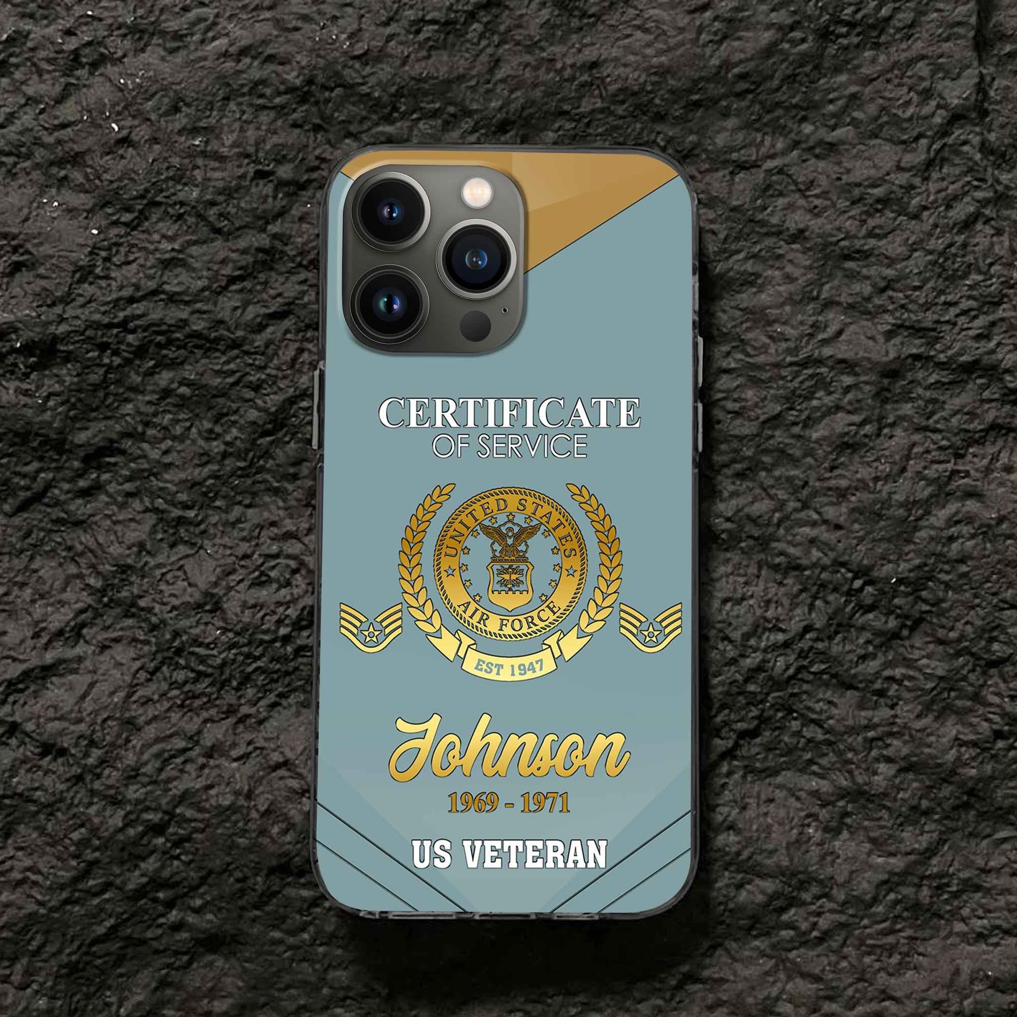 Premium Custom USAF Phone Case VPVC505804, Gifts For Air Force Veteran, Best Gifts On Father's Day, Armed Forces Day, Independence Day, Veterans Day.