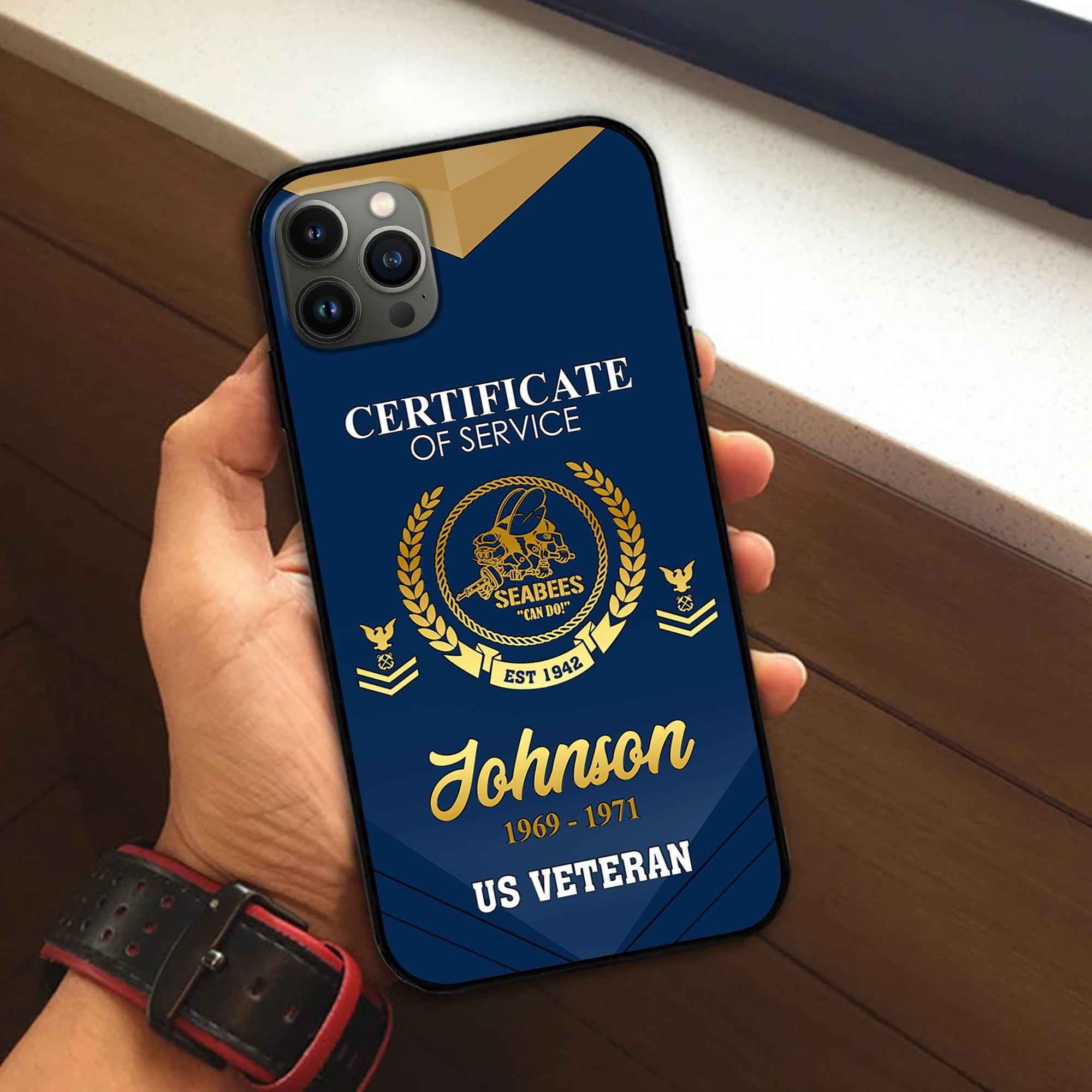 Premium Custom US Seabees Phone Case VPVC505809, Gifts For Seabees Veteran, Best Gifts On Father's Day, Armed Forces Day, Independence Day, Veterans Day.