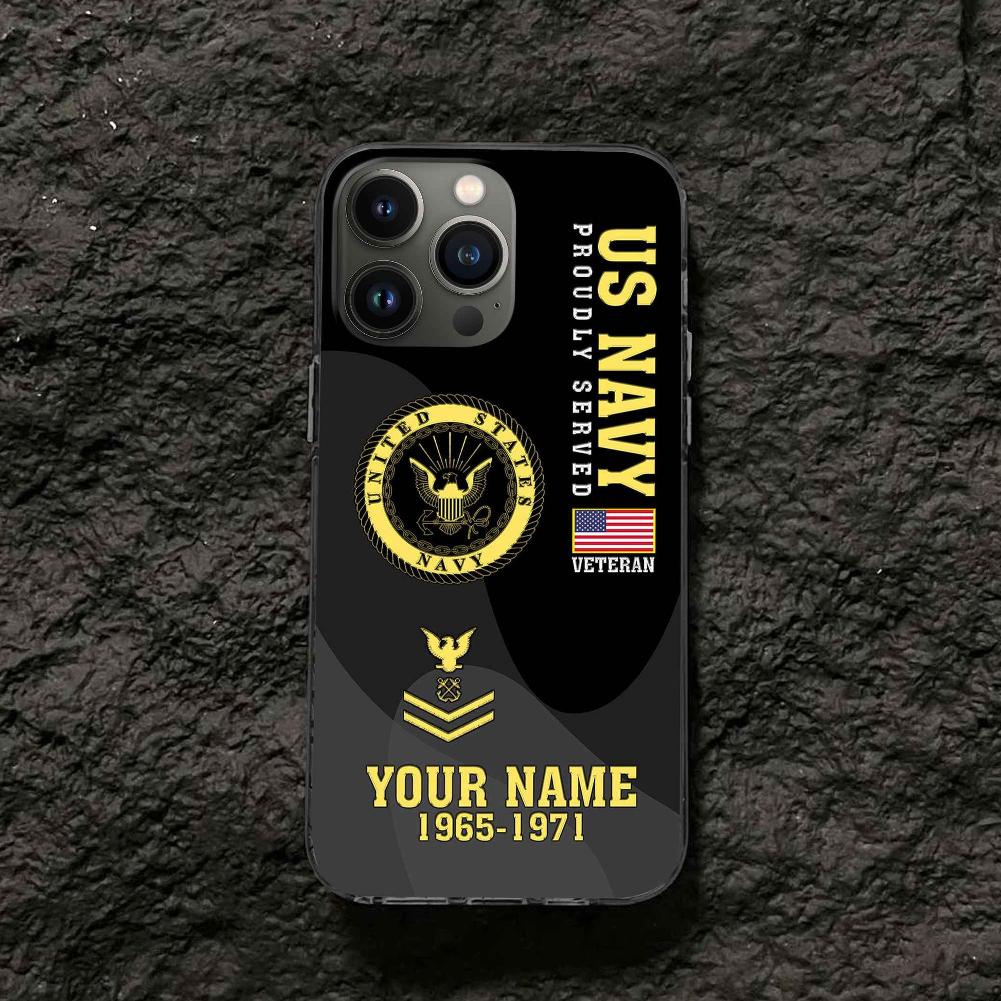 Premium US Navy Phone Case VPVC506002, Custom Name, Rank, Year, Gifts For Navy Veteran, Best Gifts On Father's Day, Armed Forces Day, Independence Day, Veterans Day.