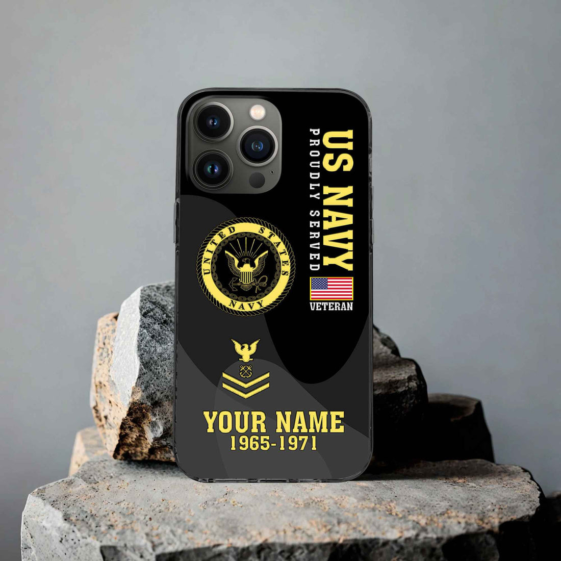 Premium US Navy Phone Case VPVC506002, Custom Name, Rank, Year, Gifts For Navy Veteran, Best Gifts On Father's Day, Armed Forces Day, Independence Day, Veterans Day.
