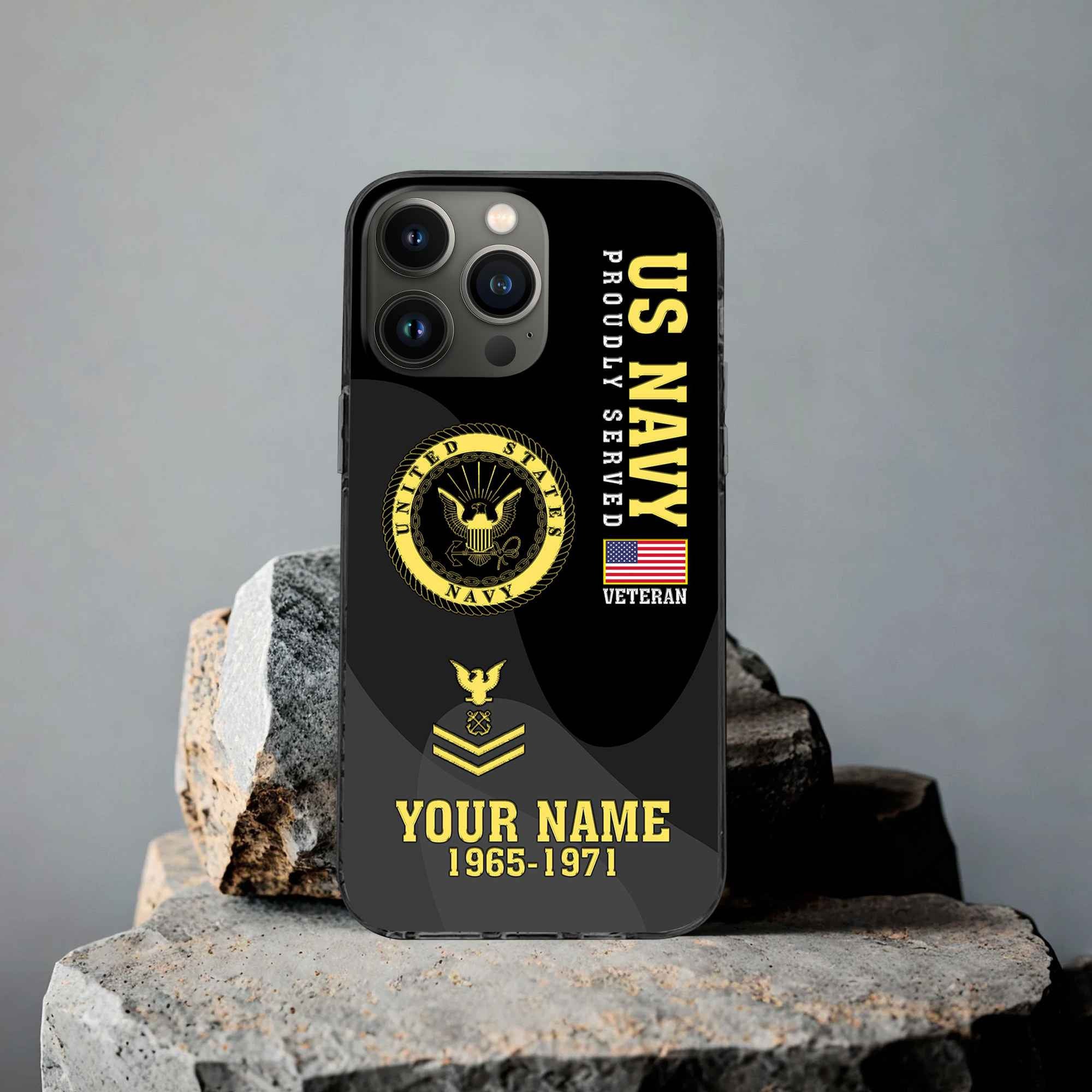 Premium US Navy Phone Case VPVC506002, Custom Name, Rank, Year, Gifts For Navy Veteran, Best Gifts On Father's Day, Armed Forces Day, Independence Day, Veterans Day.