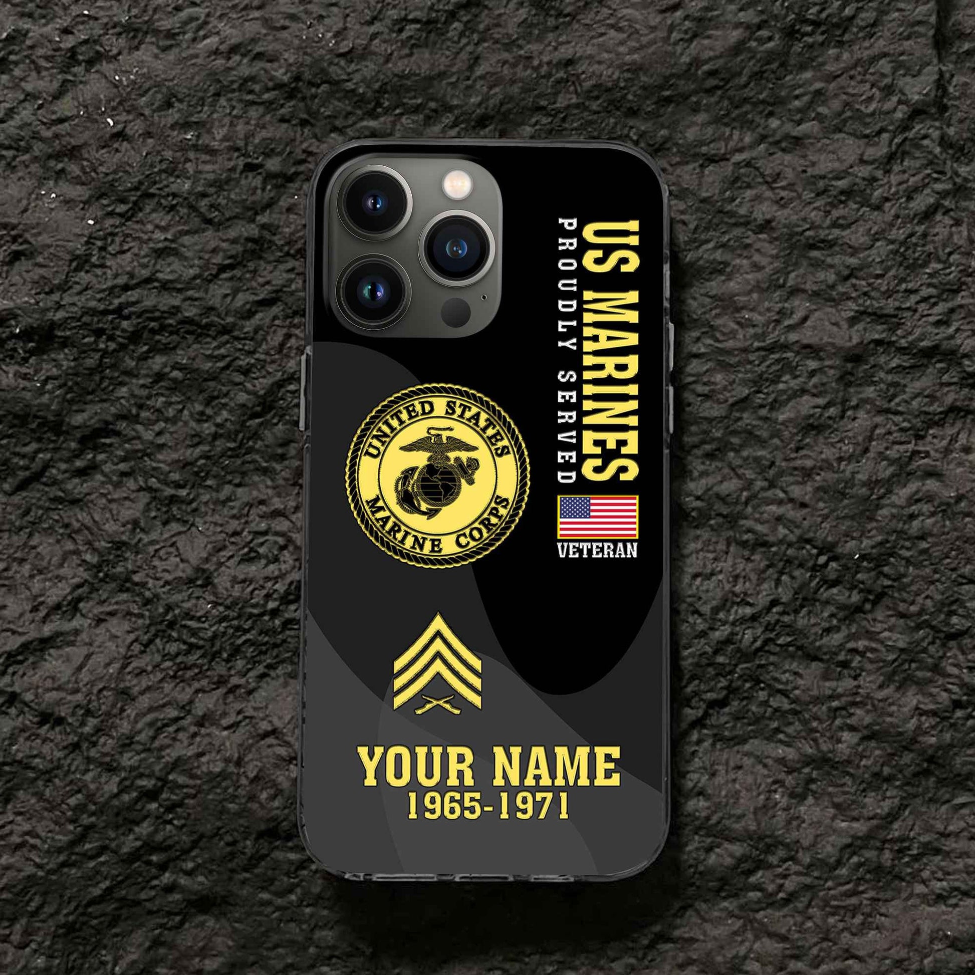 Premium USMC Phone Case VPVC506003, Custom Name, Rank, Year, Gifts For Marine Veteran, Best Gifts On Father's Day, Armed Forces Day, Independence Day, Veterans Day.