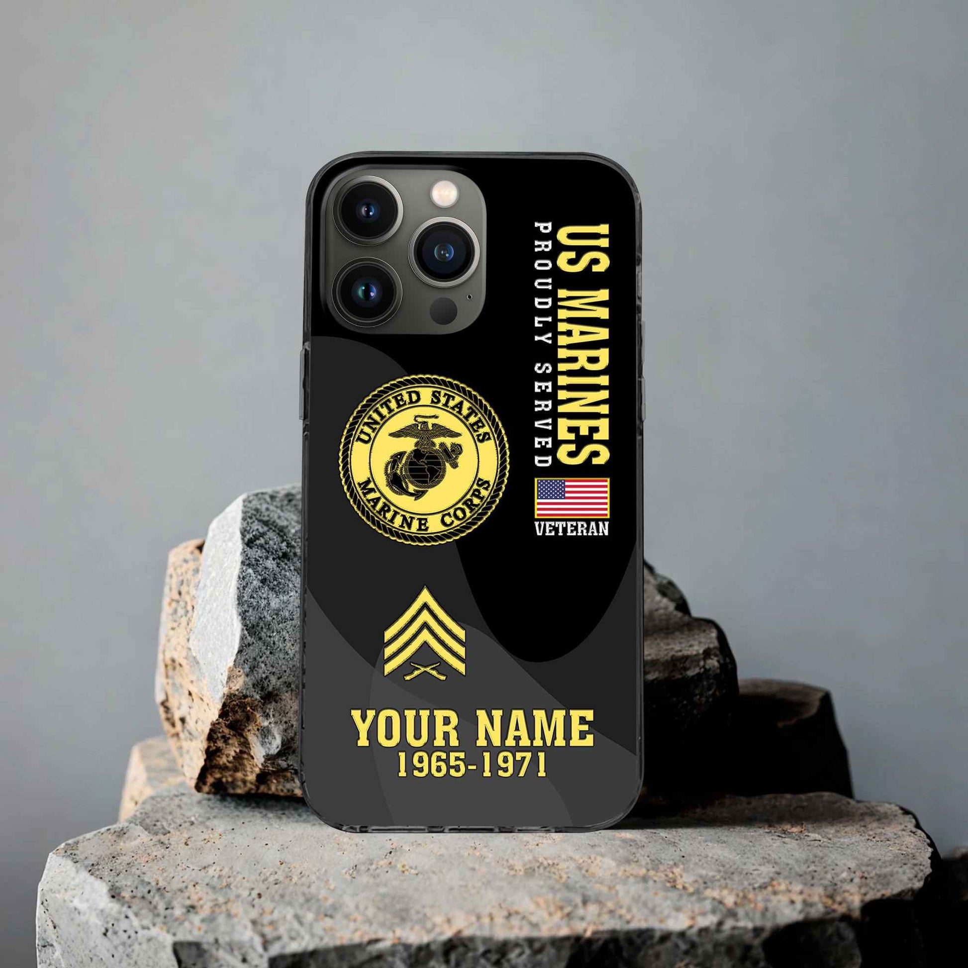 Premium USMC Phone Case VPVC506003, Custom Name, Rank, Year, Gifts For Marine Veteran, Best Gifts On Father's Day, Armed Forces Day, Independence Day, Veterans Day.
