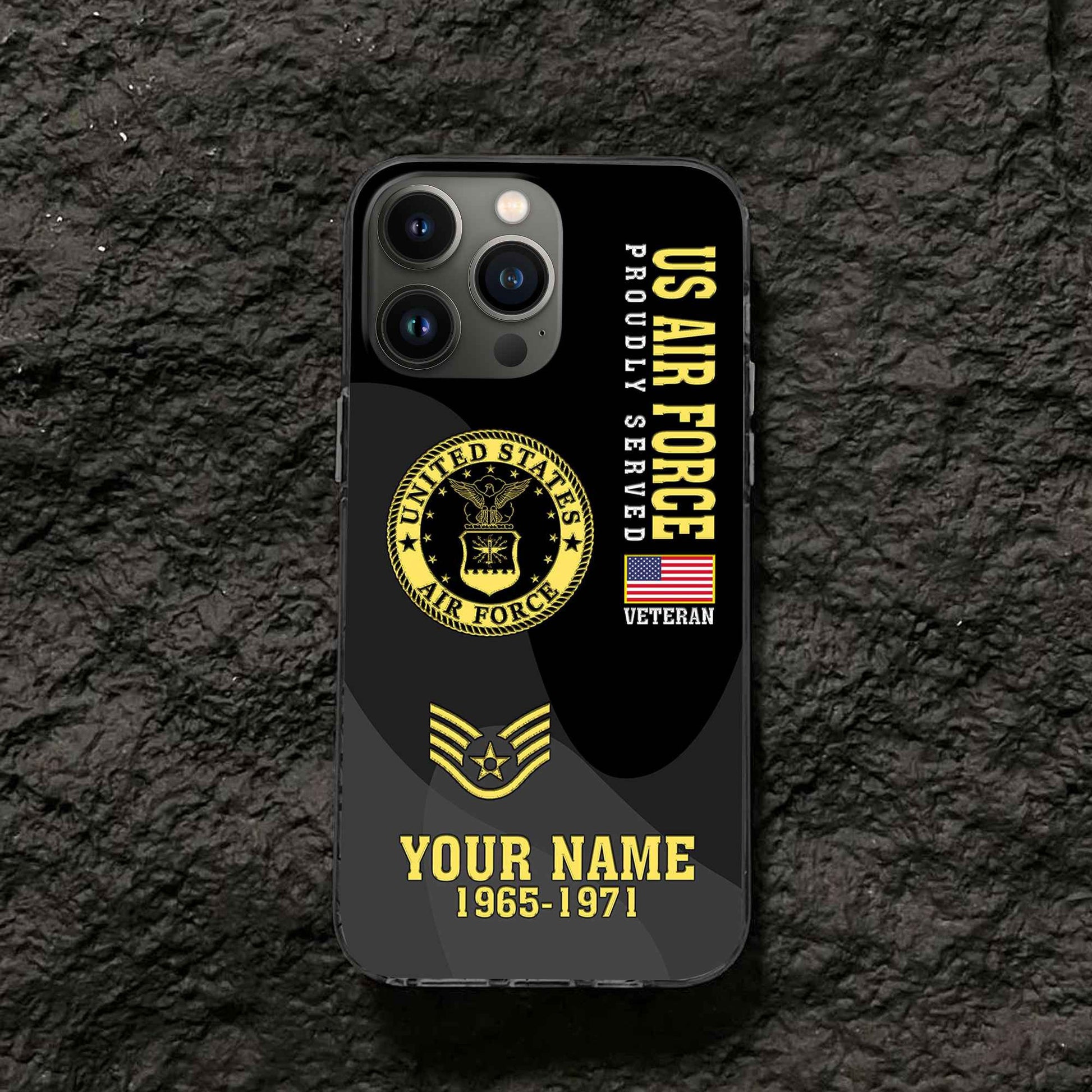 Premium USAF Phone Case VPVC506004, Custom Name, Rank, Year, Gifts For Air Force Veteran, Best Gifts On Father's Day, Armed Forces Day, Independence Day, Veterans Day.